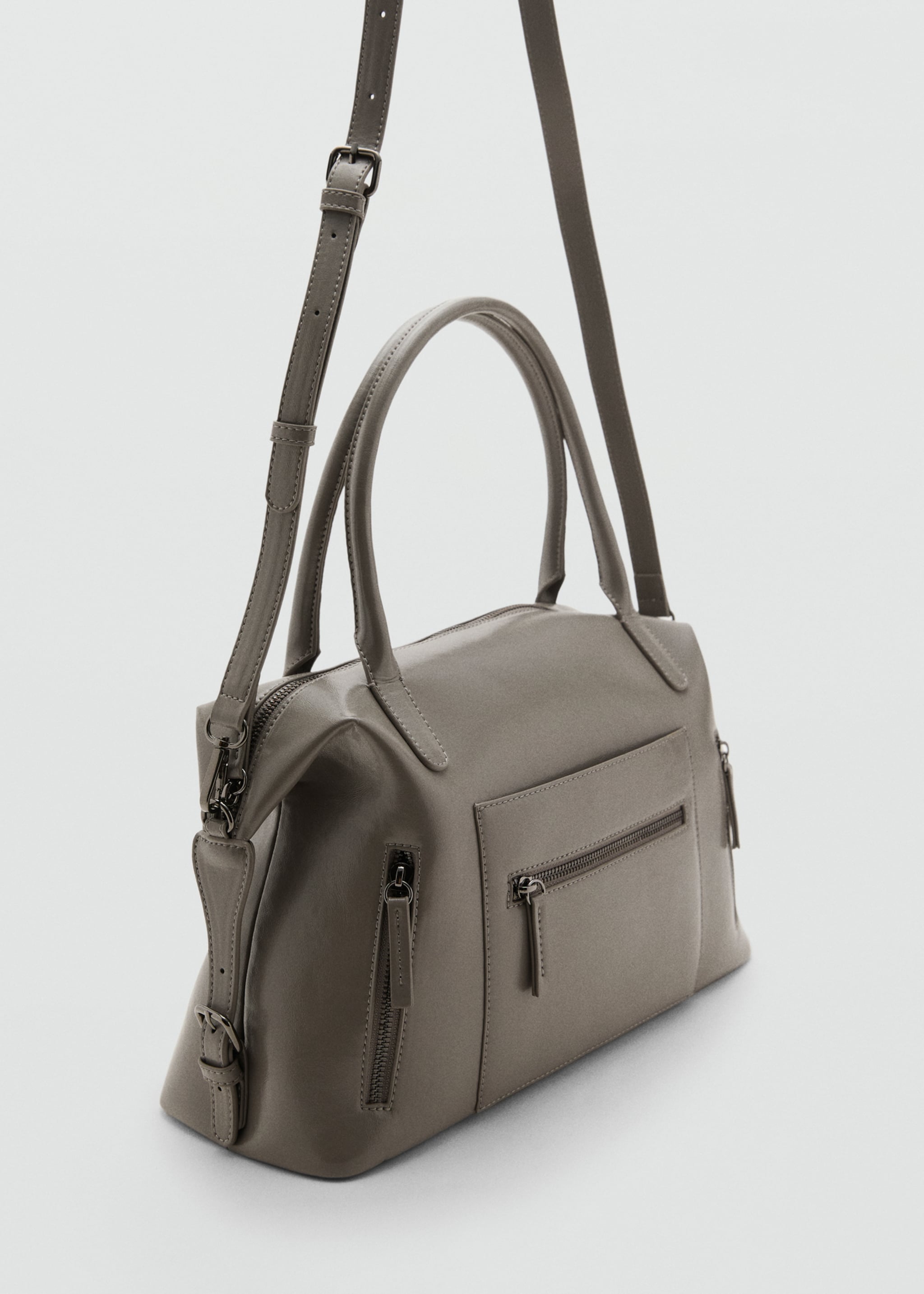 Large structured bag - Medium plane, Grey. Ref: 17004441-00.