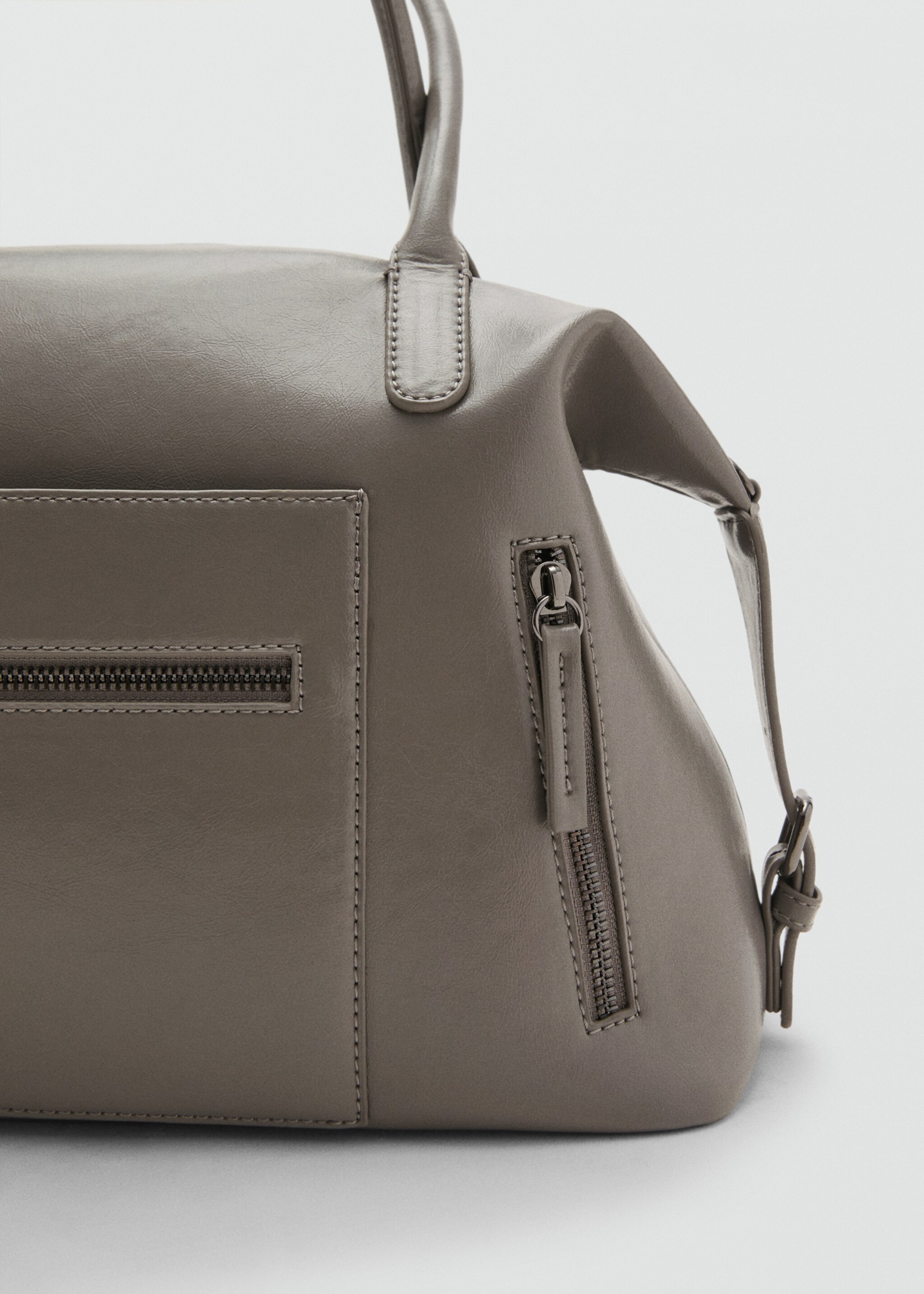 Large structured bag - Details of the article 2, Grey. Ref: 17004441-00.