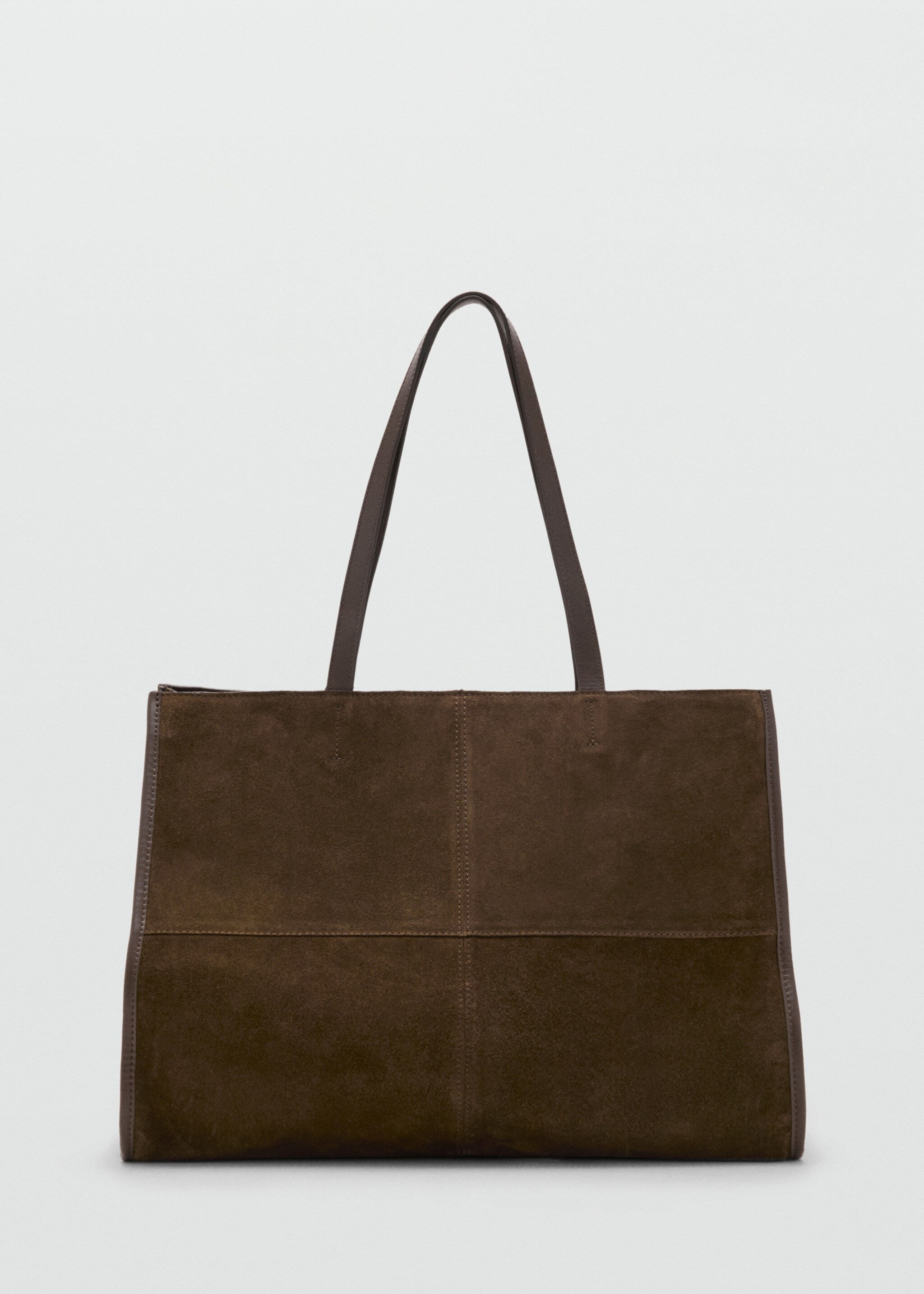 Suede leather shopper bag - Article without model, Khaki. Ref: 17004446-00.