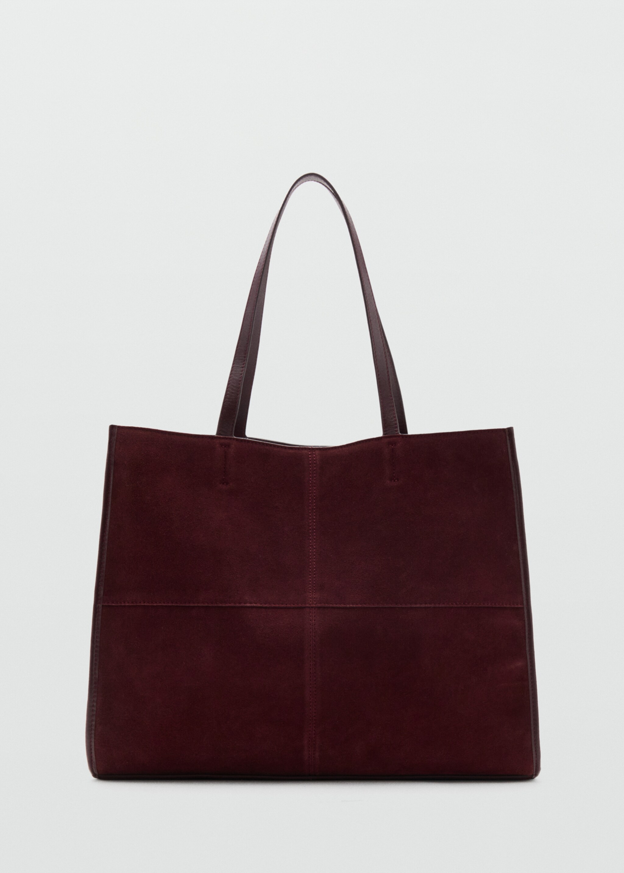 Sac cabas cuir suédé - Article sans modèle, Bordeaux. Ref: 17004446-00.