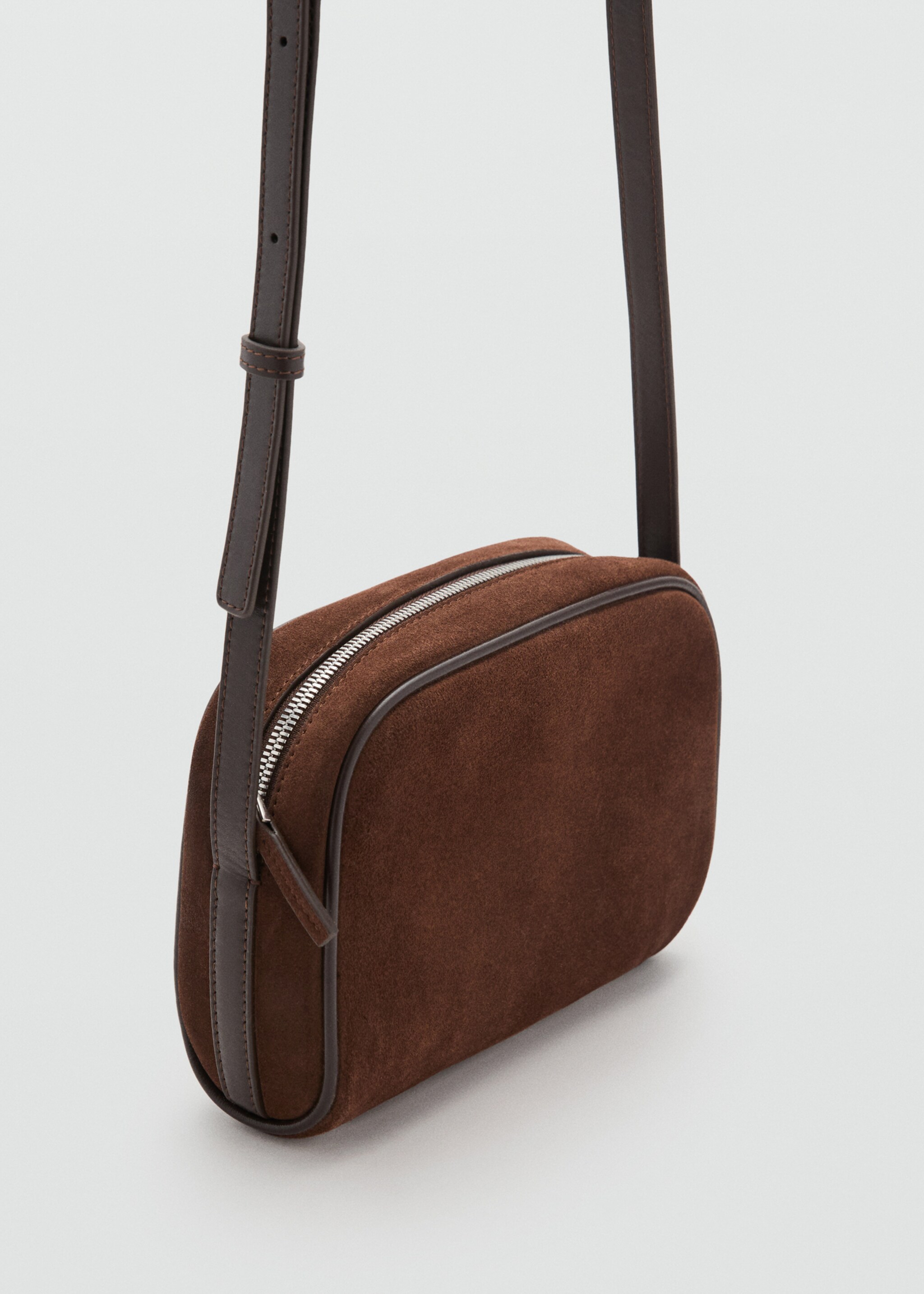 Bolso bandolera piel serraje - Pla mig, Xocolata. Ref: 17004447-00.