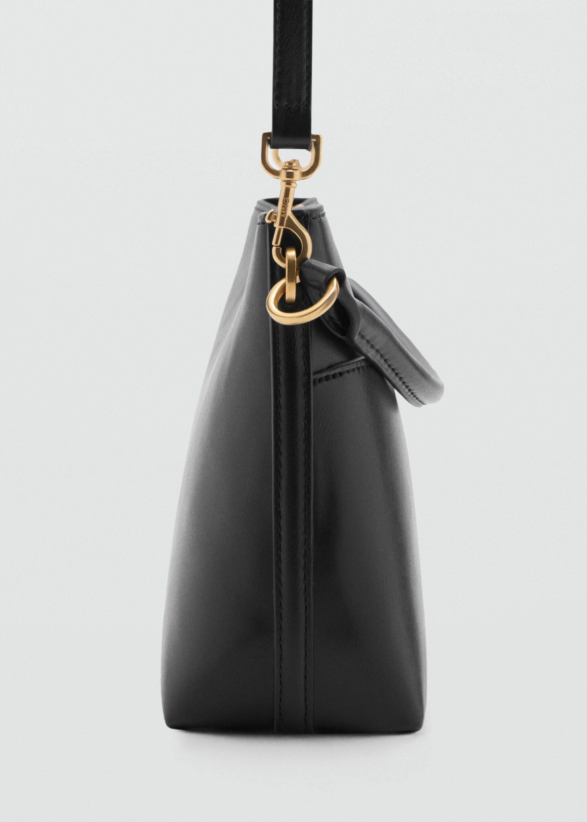 Bucket bag with metal detail - Details of the article 1, Black. Ref: 17004449-00.