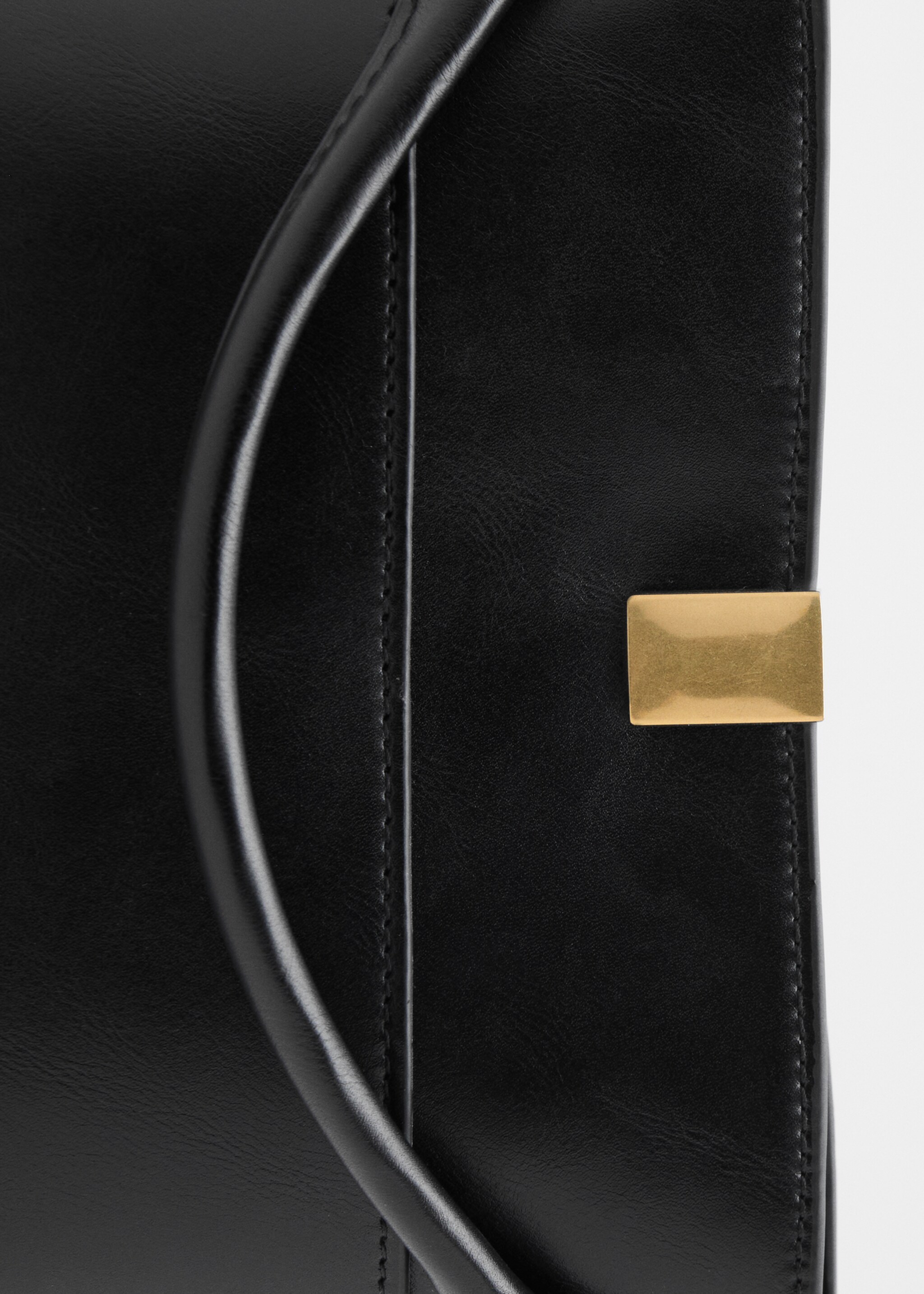 Bucket bag with metal detail - Details of the article 2, Black. Ref: 17004449-00.
