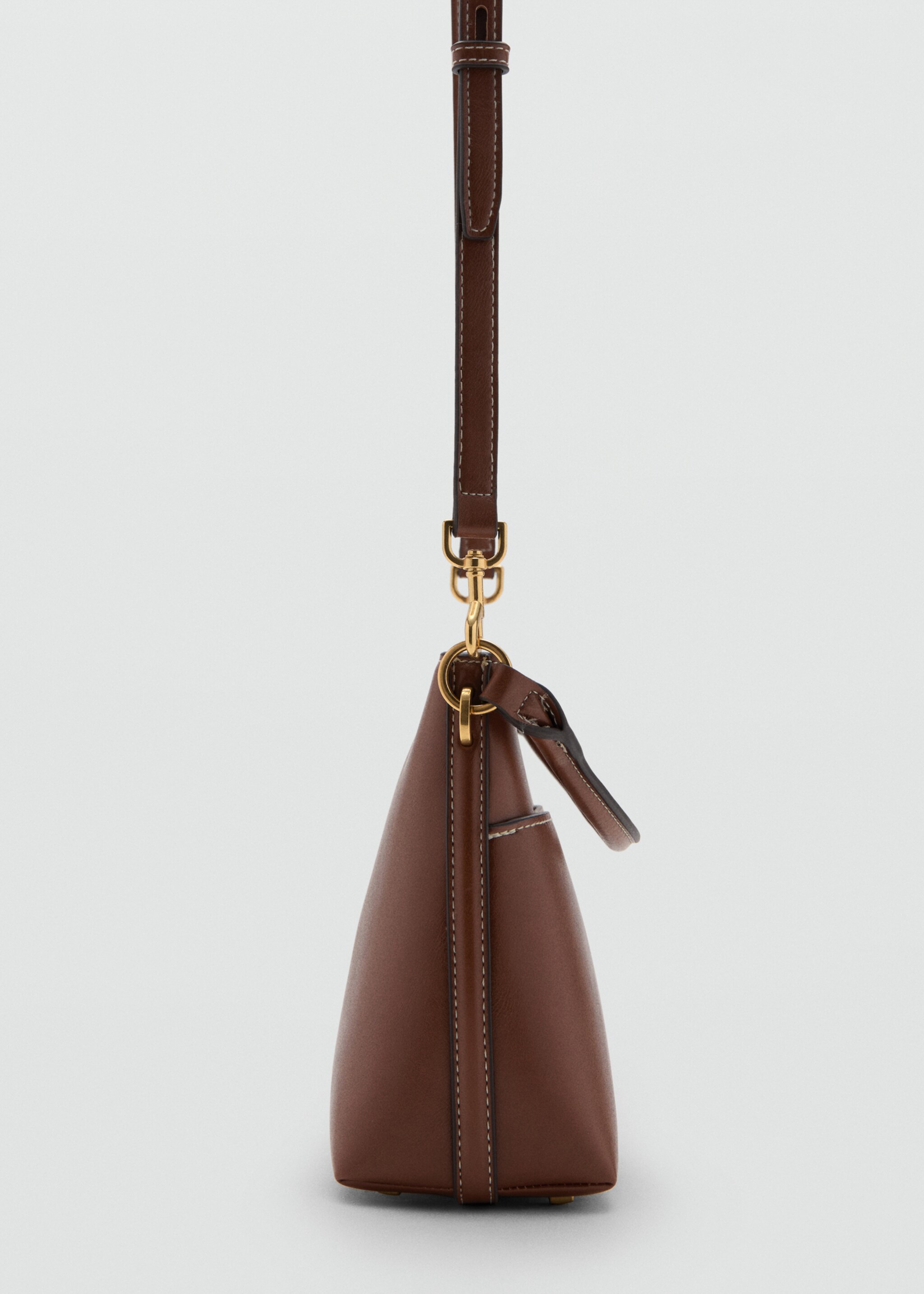 Bucket bag with metal detail - Details of the article 1, Leather. Ref: 17004449-00.
