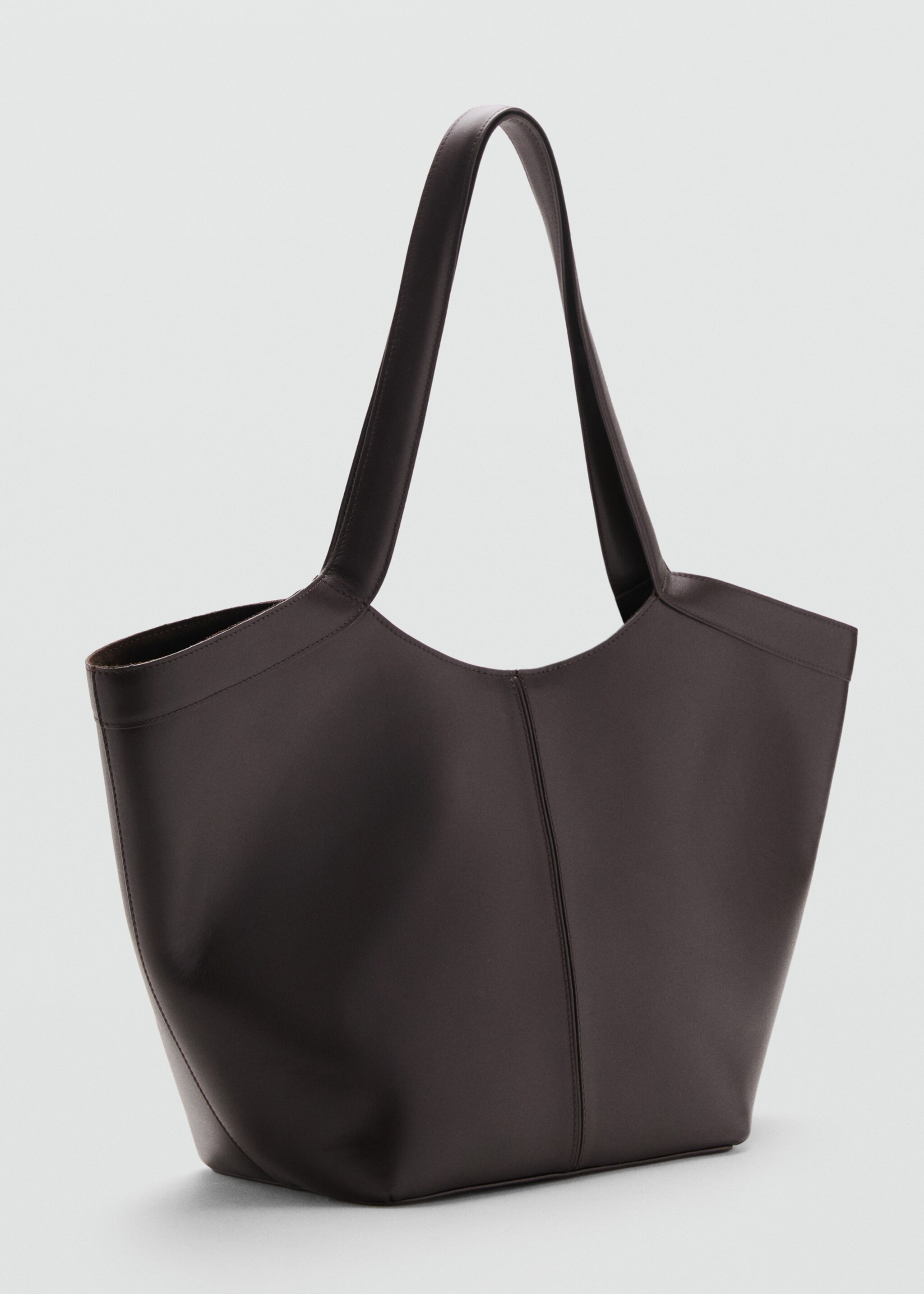 Large leather shoulder bag - Medium plane, Chocolate. Ref: 17004454-00.