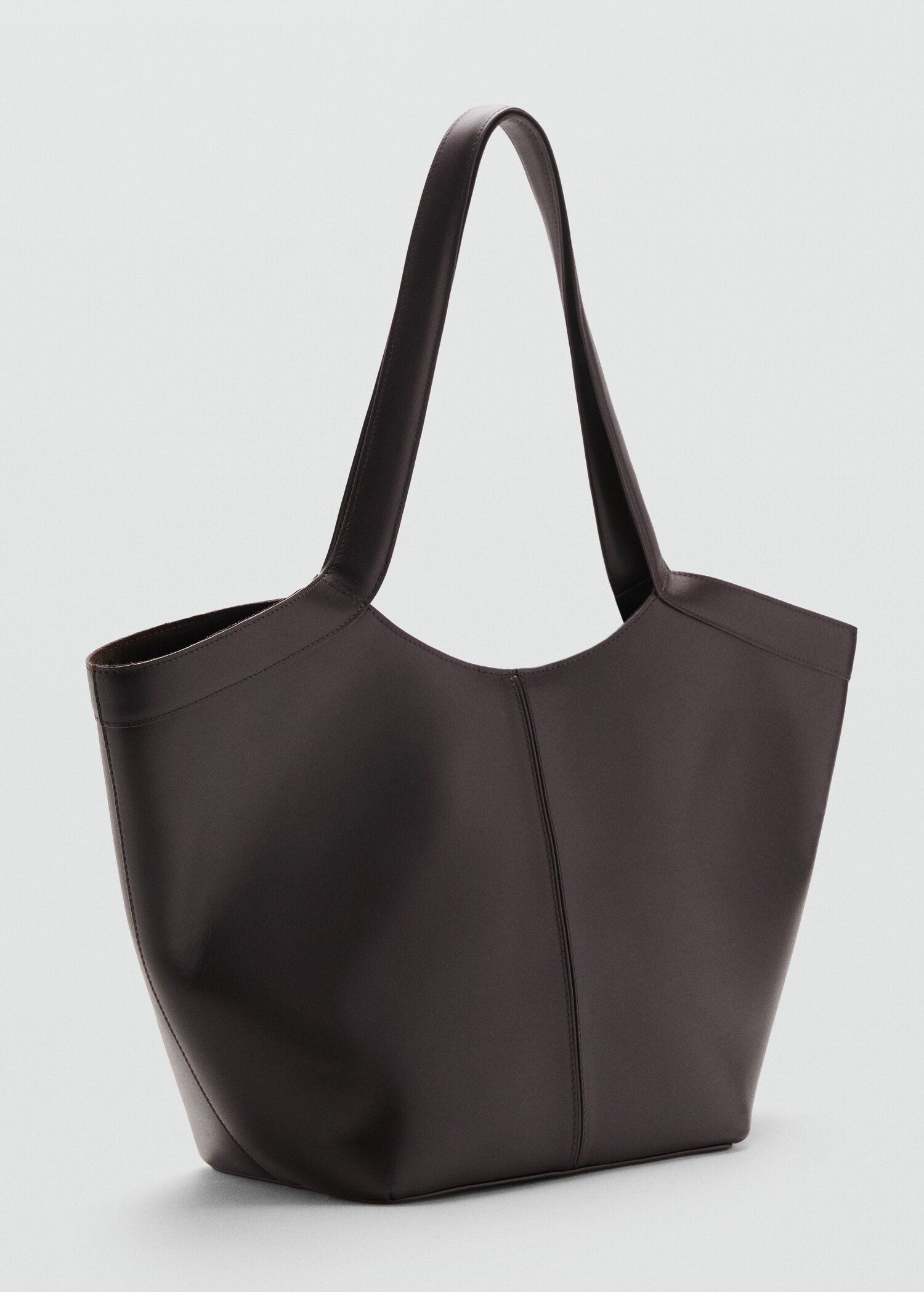 Large leather shoulder bag - Medium plane