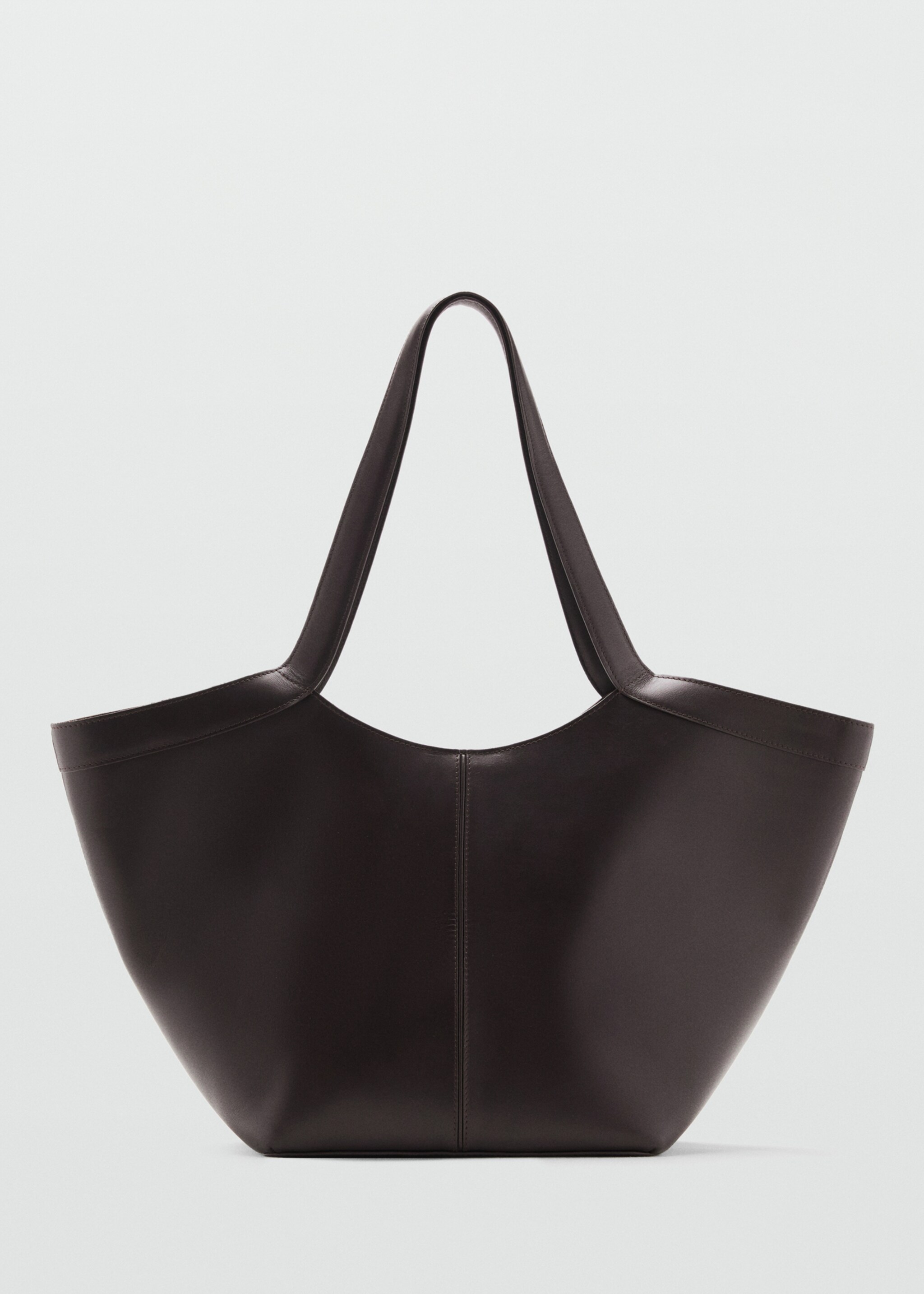 Large leather shoulder bag - Article without model, Chocolate. Ref: 17004454-00.