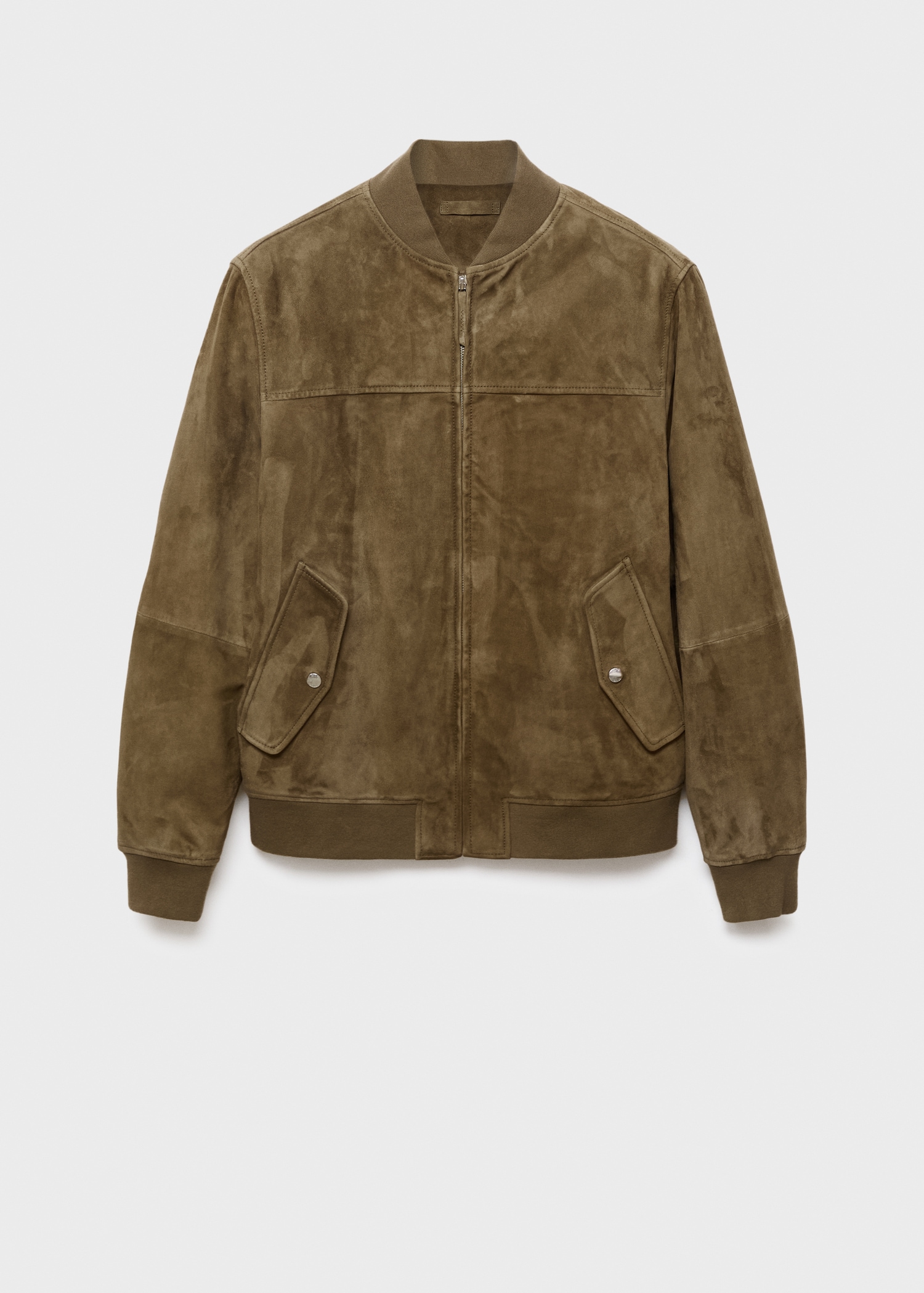 Suede leather bomber jacket