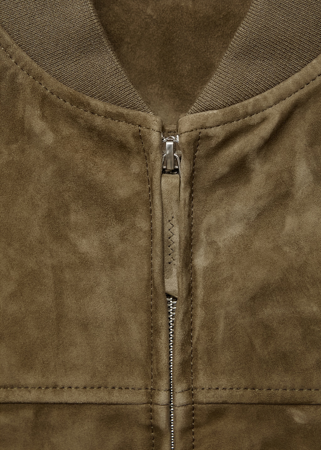 Suede leather bomber jacket