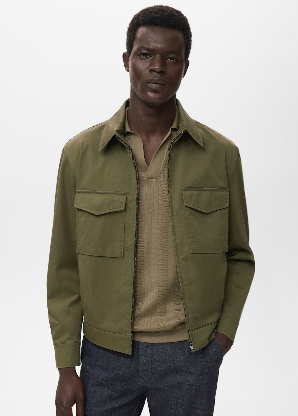 Cotton jacket with pockets