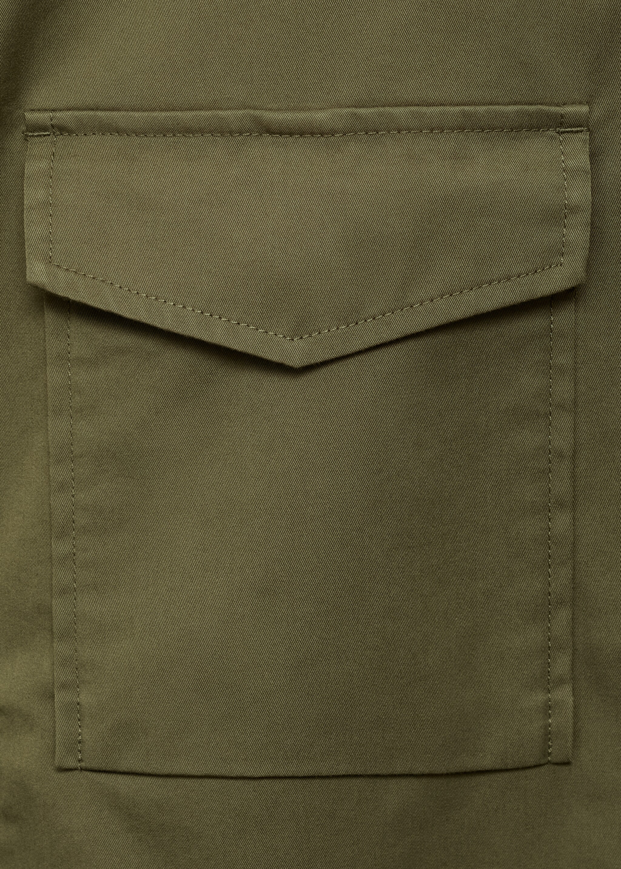 Cotton jacket with pockets - Details of the article 0, Olive Green. Ref: 17005142-00.