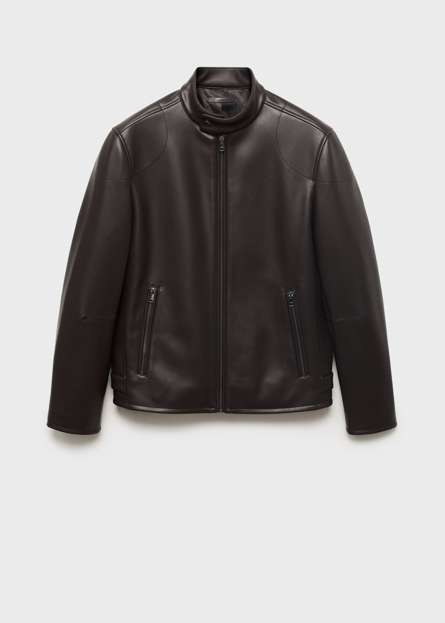 Zip-up leather-effect jacket - Article without model
