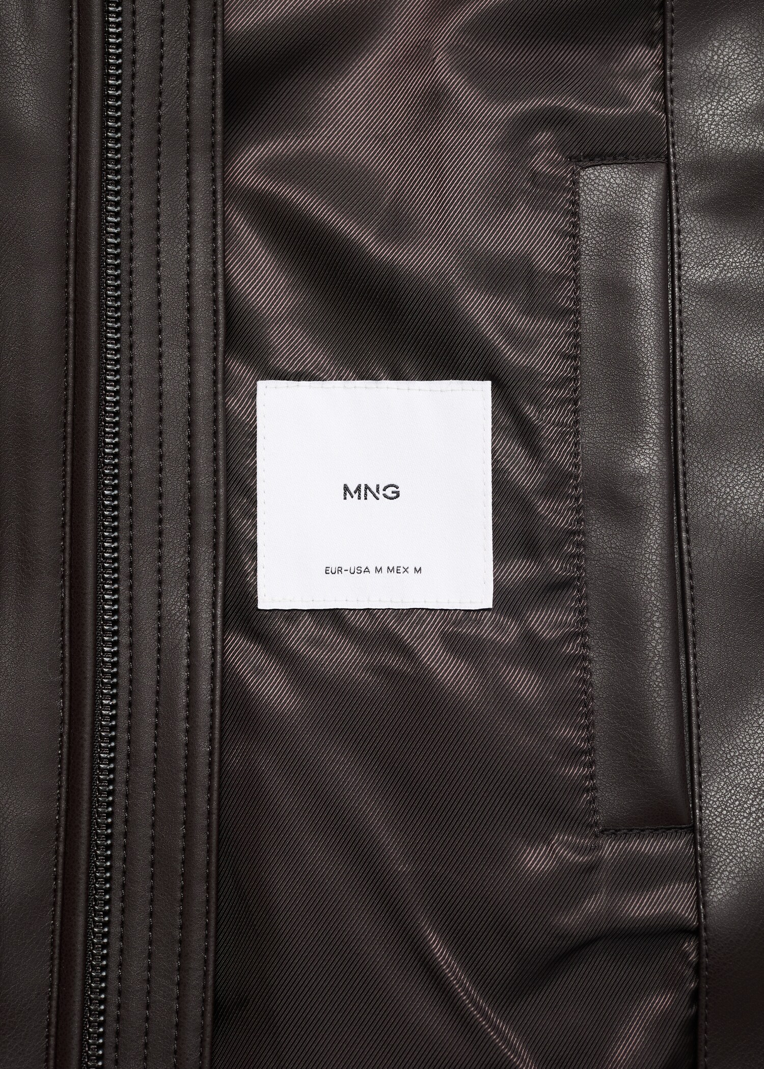 Zip-up leather-effect jacket - Details of the article 0
