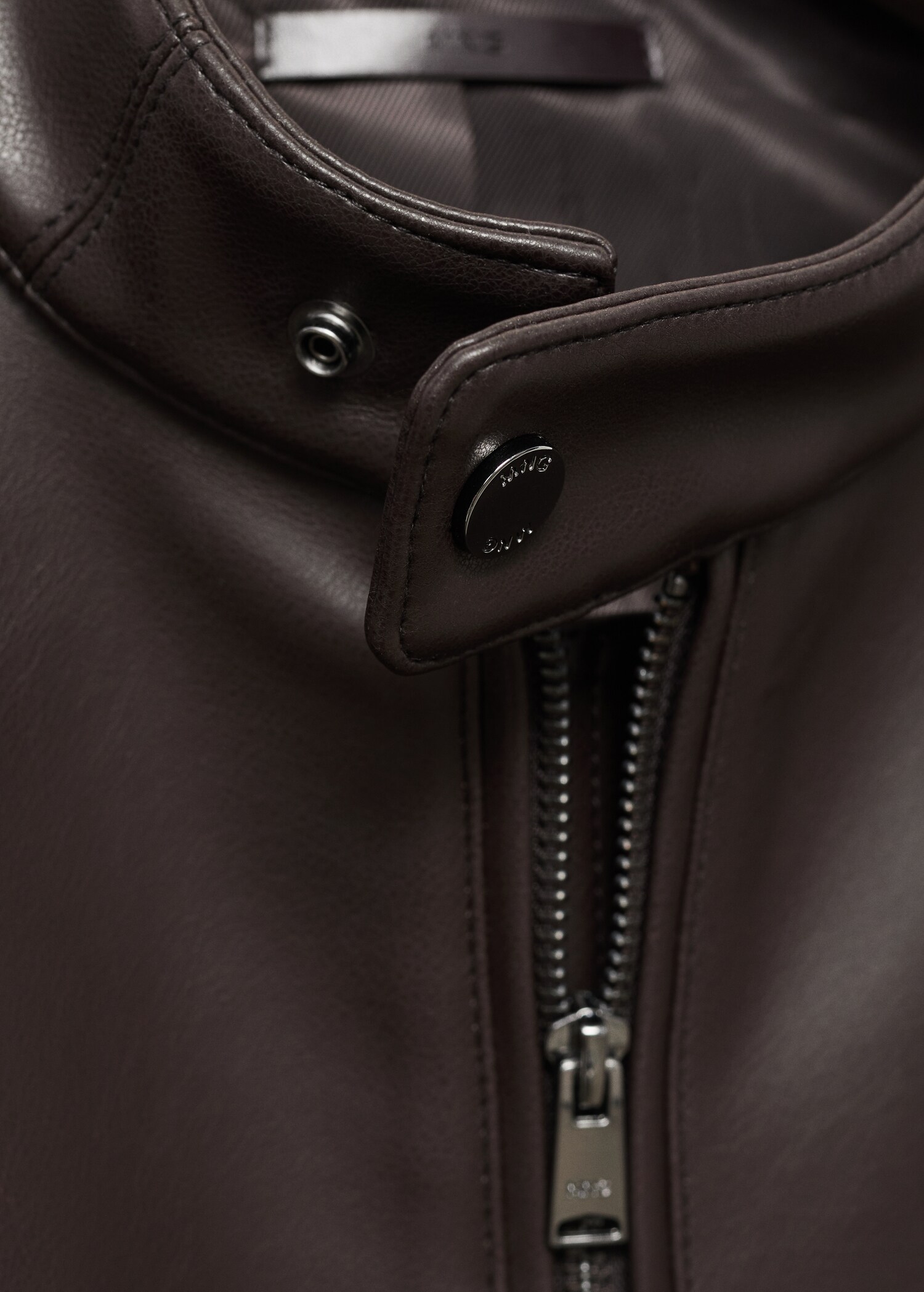 Zip-up leather-effect jacket - Details of the article 8