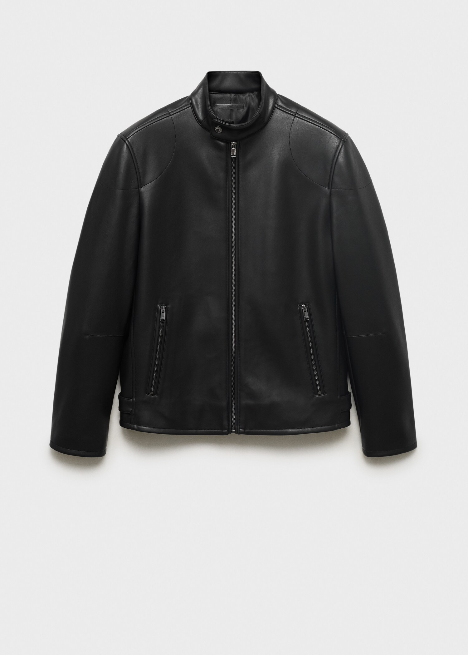 Zip-up leather-effect jacket - Article without model