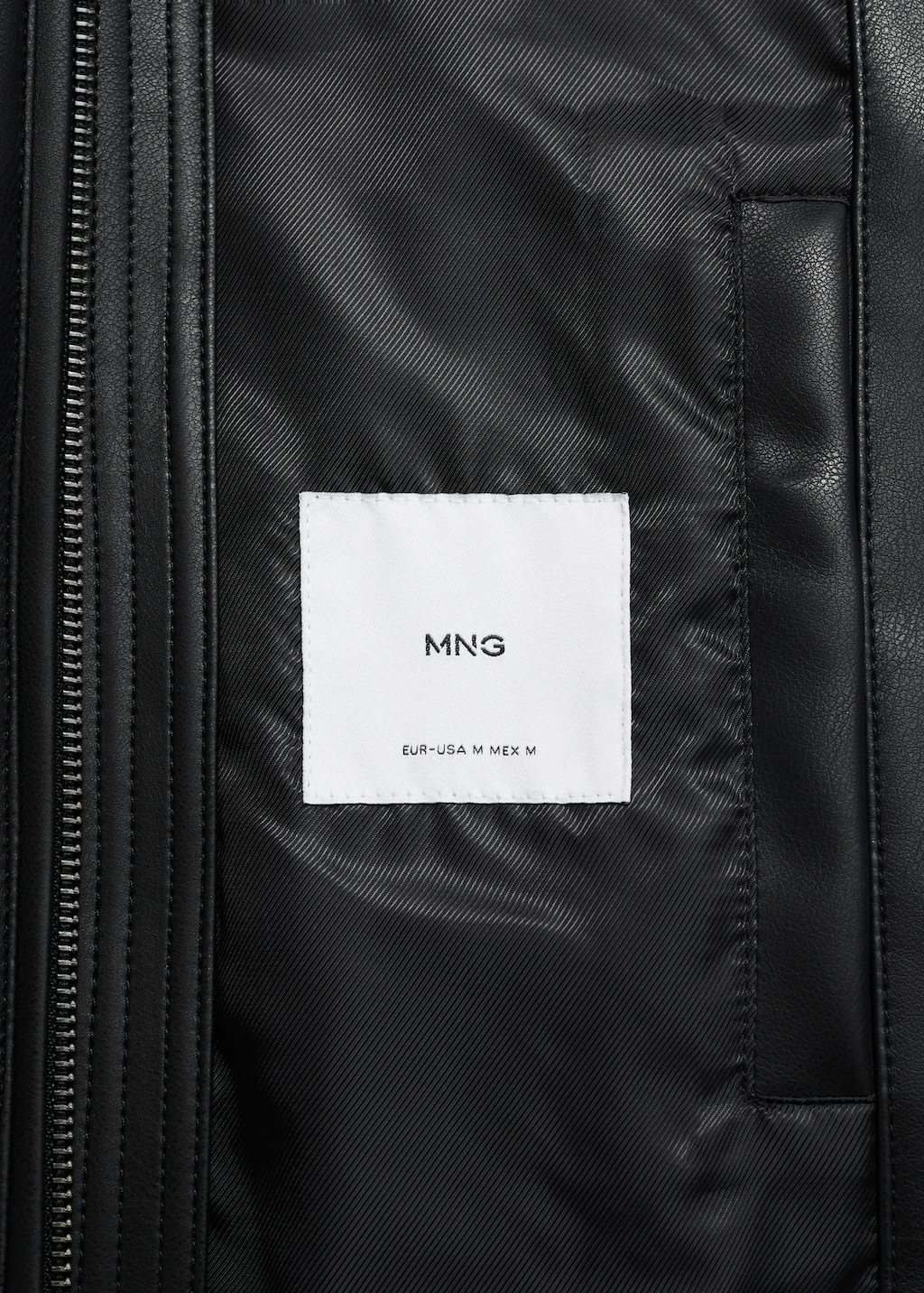 Zip-up leather-effect jacket