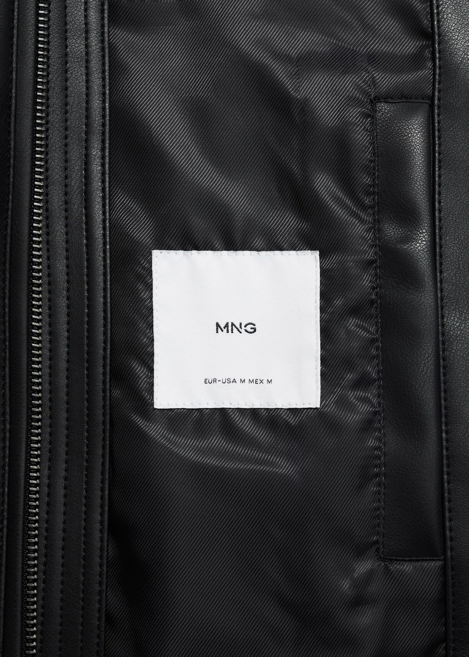 Zip-up leather-effect jacket - Details of the article 0