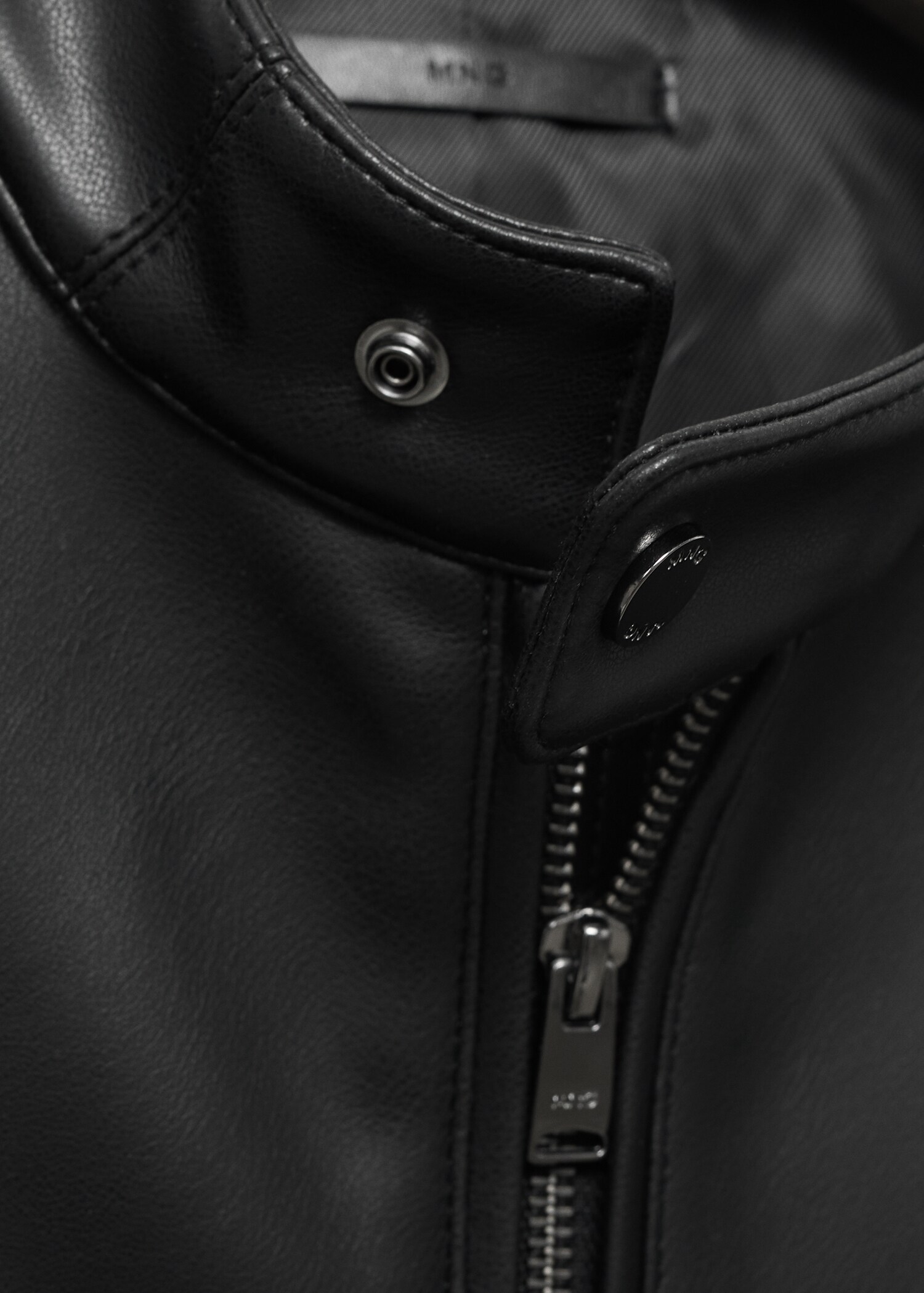 Zip-up leather-effect jacket - Details of the article 8