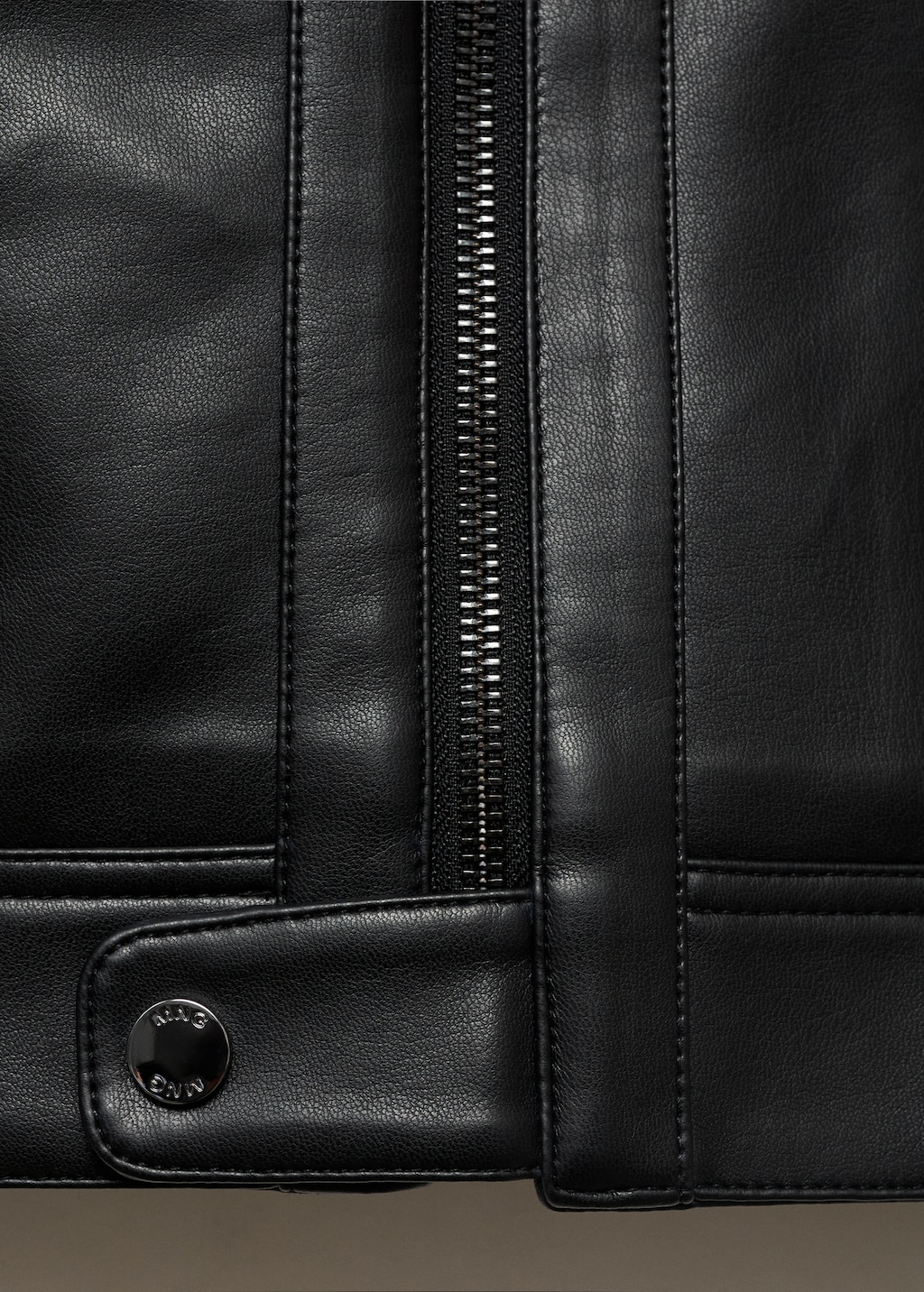 Zip-up faux-leather jacket