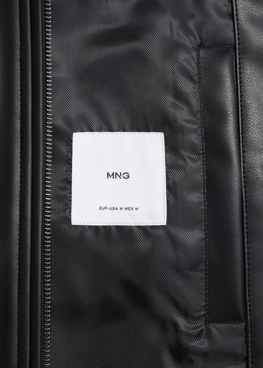 Faux-leather bomber jacket