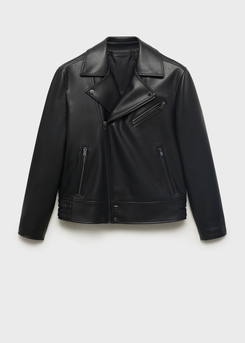 Faux-leather biker jacket