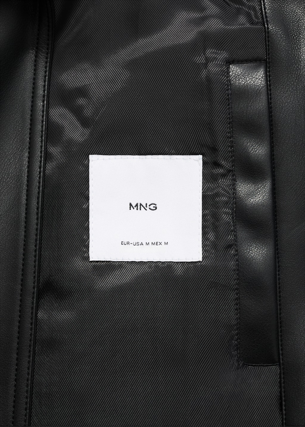 Faux-leather biker jacket