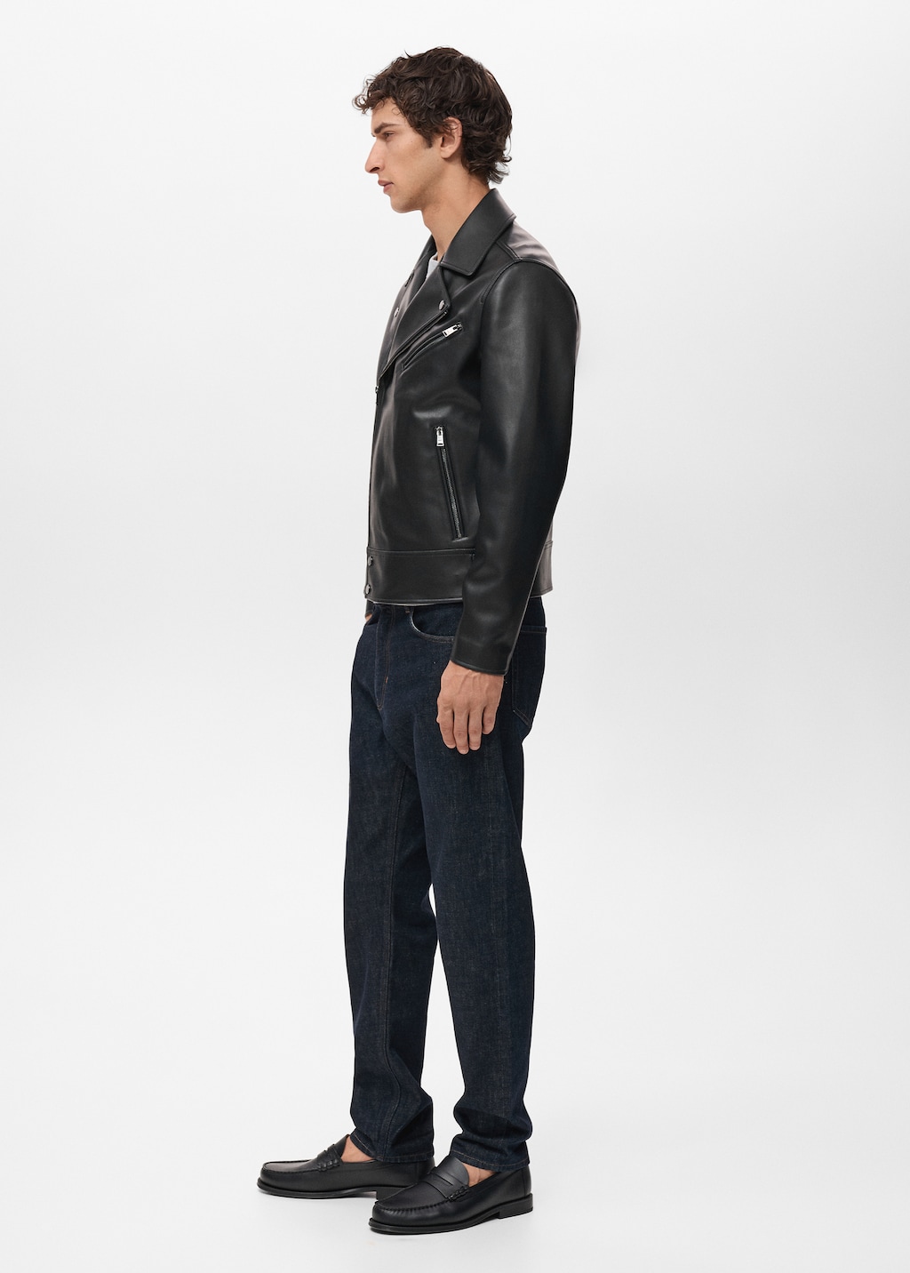 Faux-leather biker jacket
