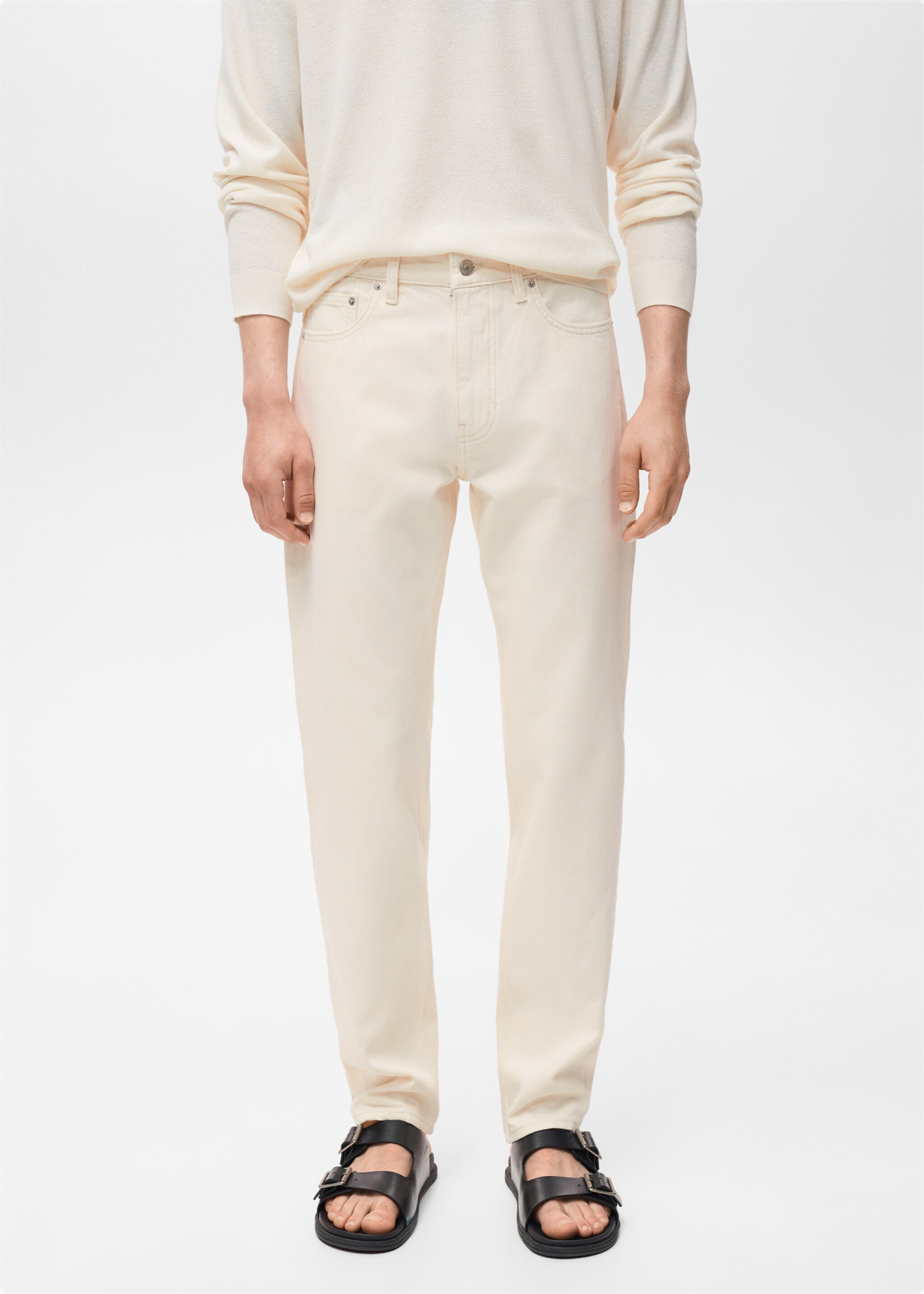 Bob regular-fit jeans - Medium plane, Ecru. Ref: 17005147-00.