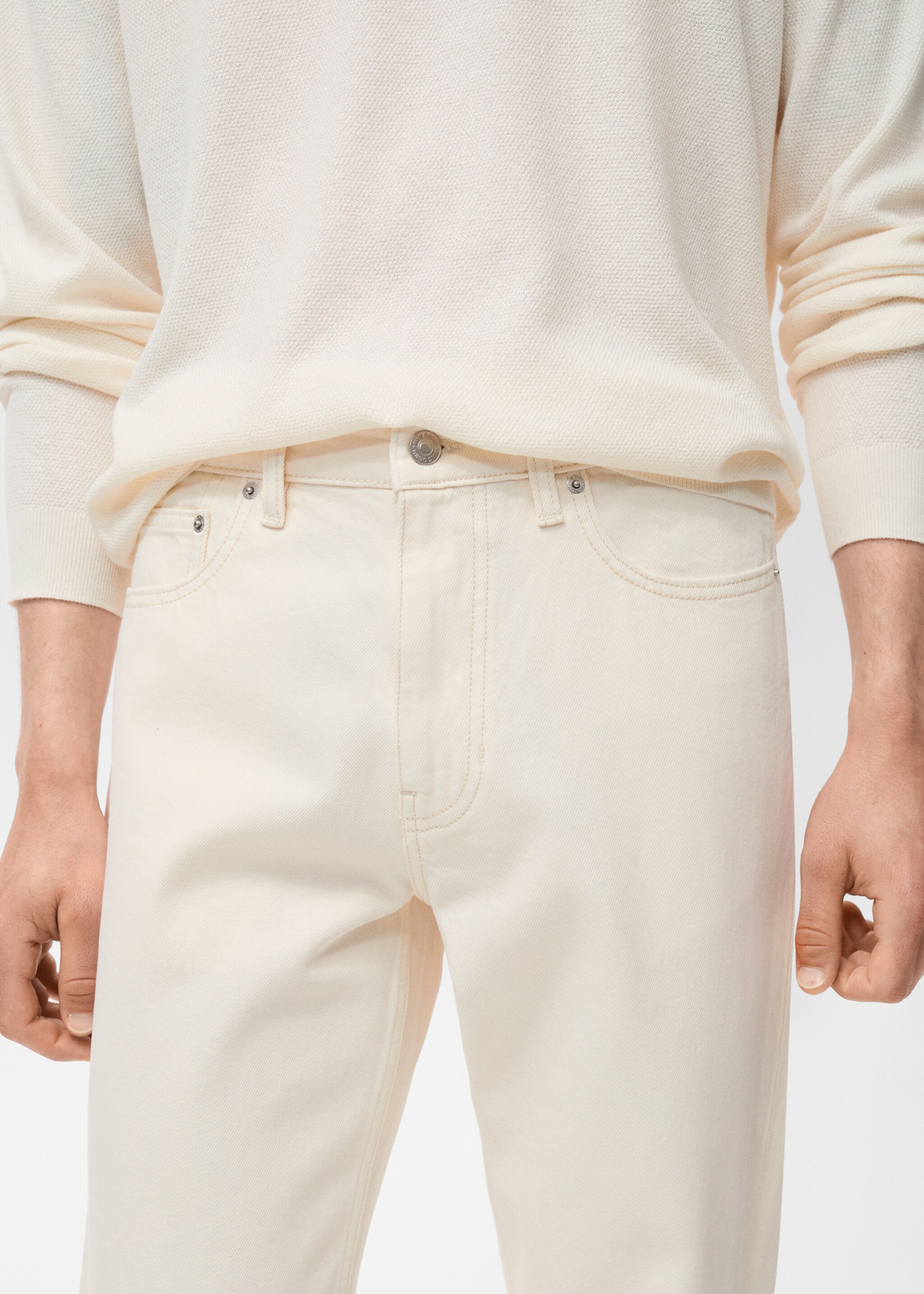 Bob regular-fit jeans - Details of the article 1, Ecru. Ref: 17005147-00.