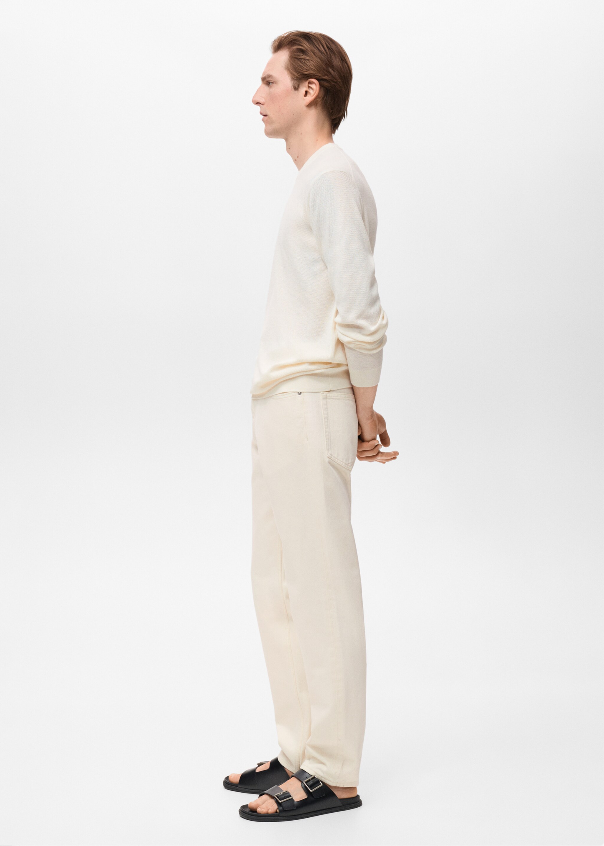 Bob regular-fit jeans - Details of the article 2, Ecru. Ref: 17005147-00.