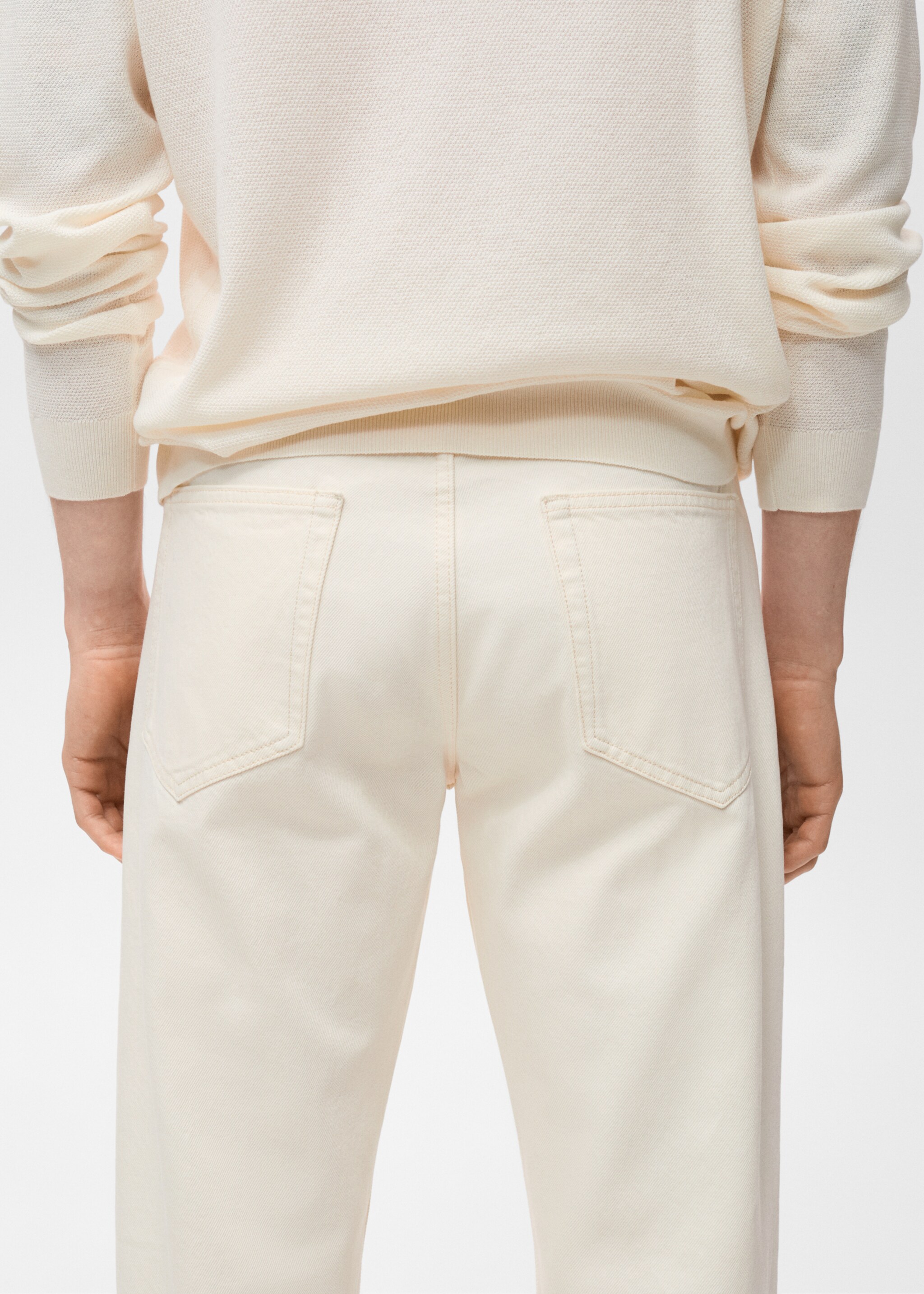 Bob regular-fit jeans - Details of the article 6, Ecru. Ref: 17005147-00.