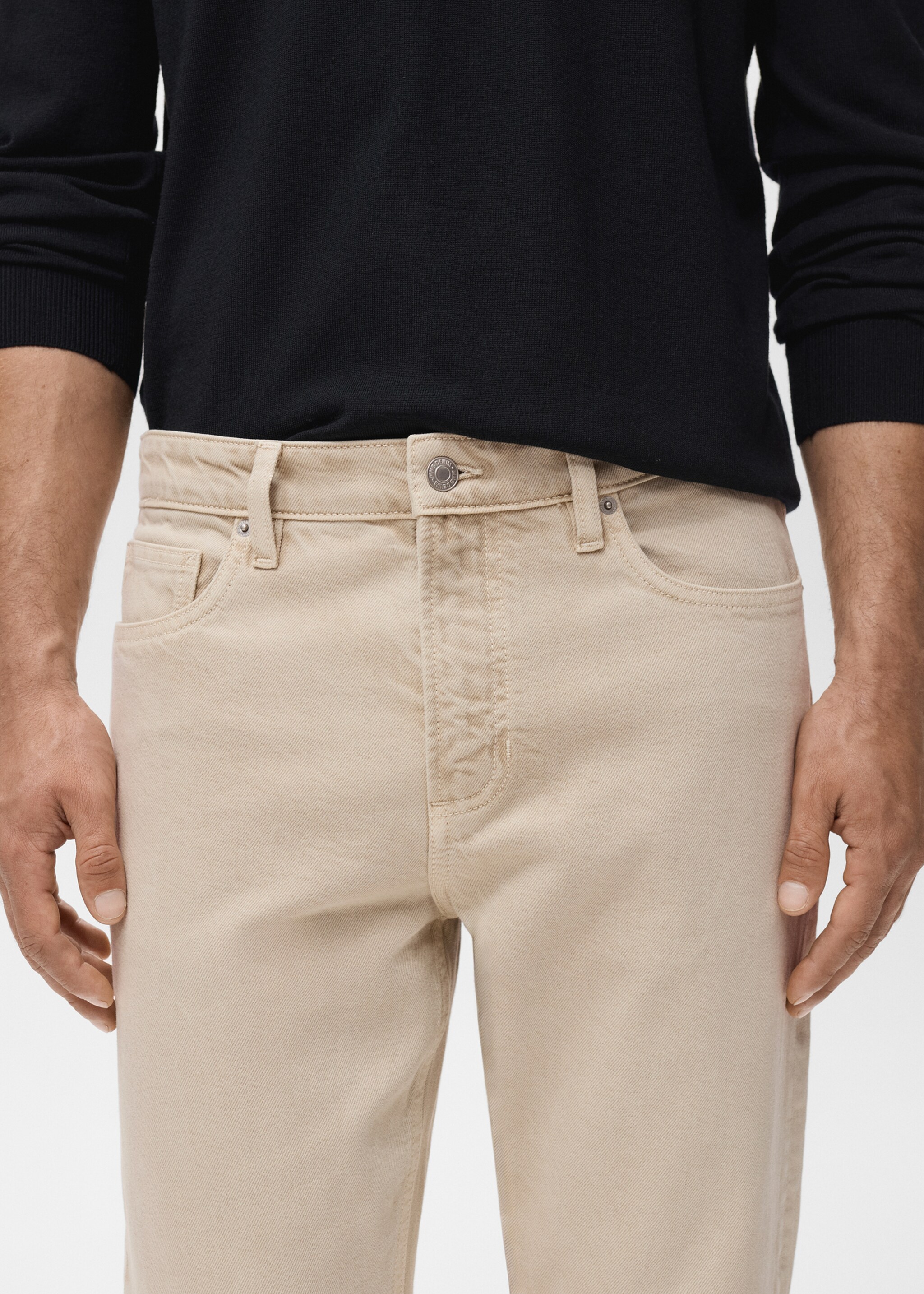 Ben tapered-fit jeans - Details of the article 1, Sand. Ref: 17005150-00.