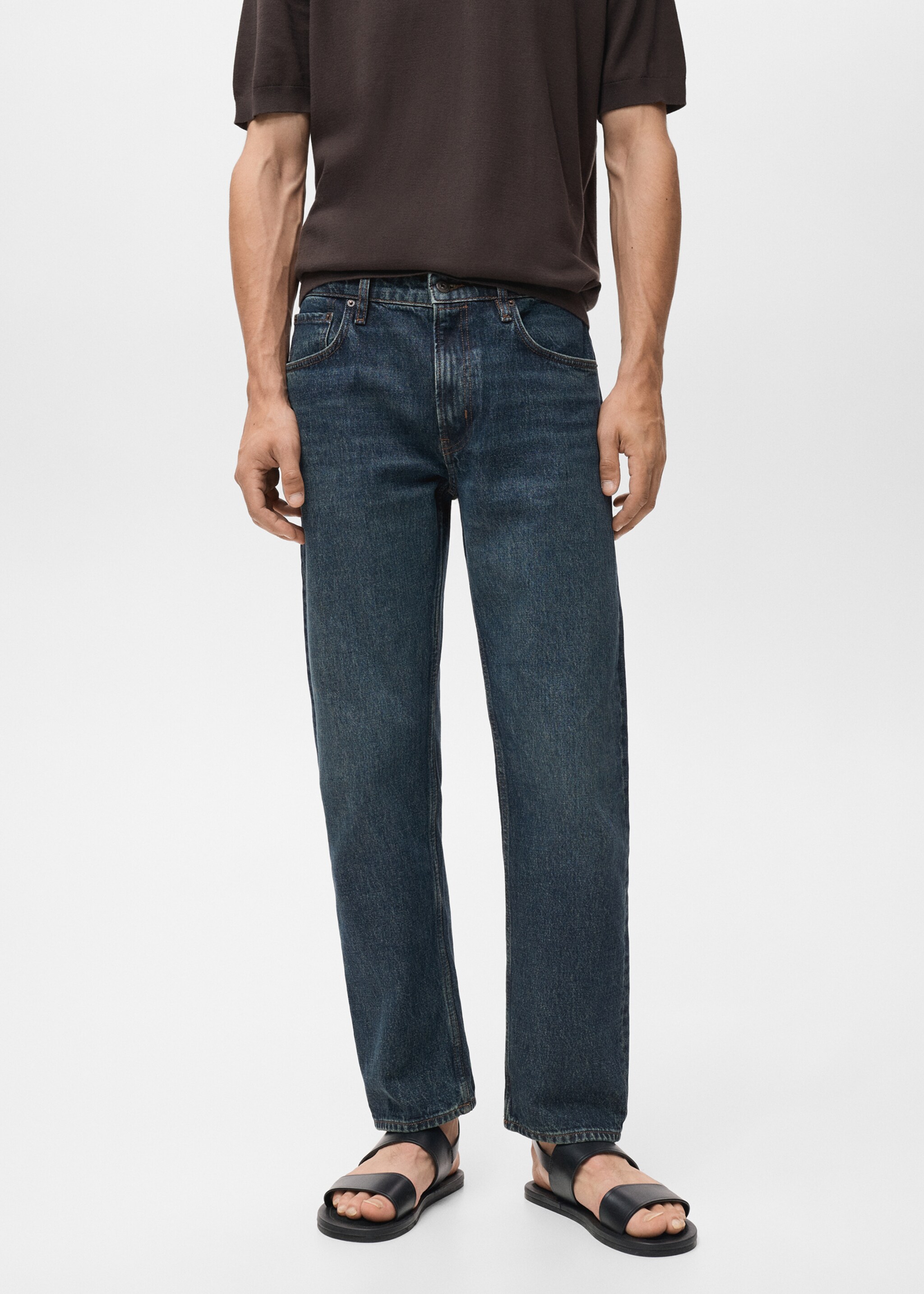 Moby straight-fit dark-wash jeans - Medium plane, Dark Blue. Ref: 17005152-00.