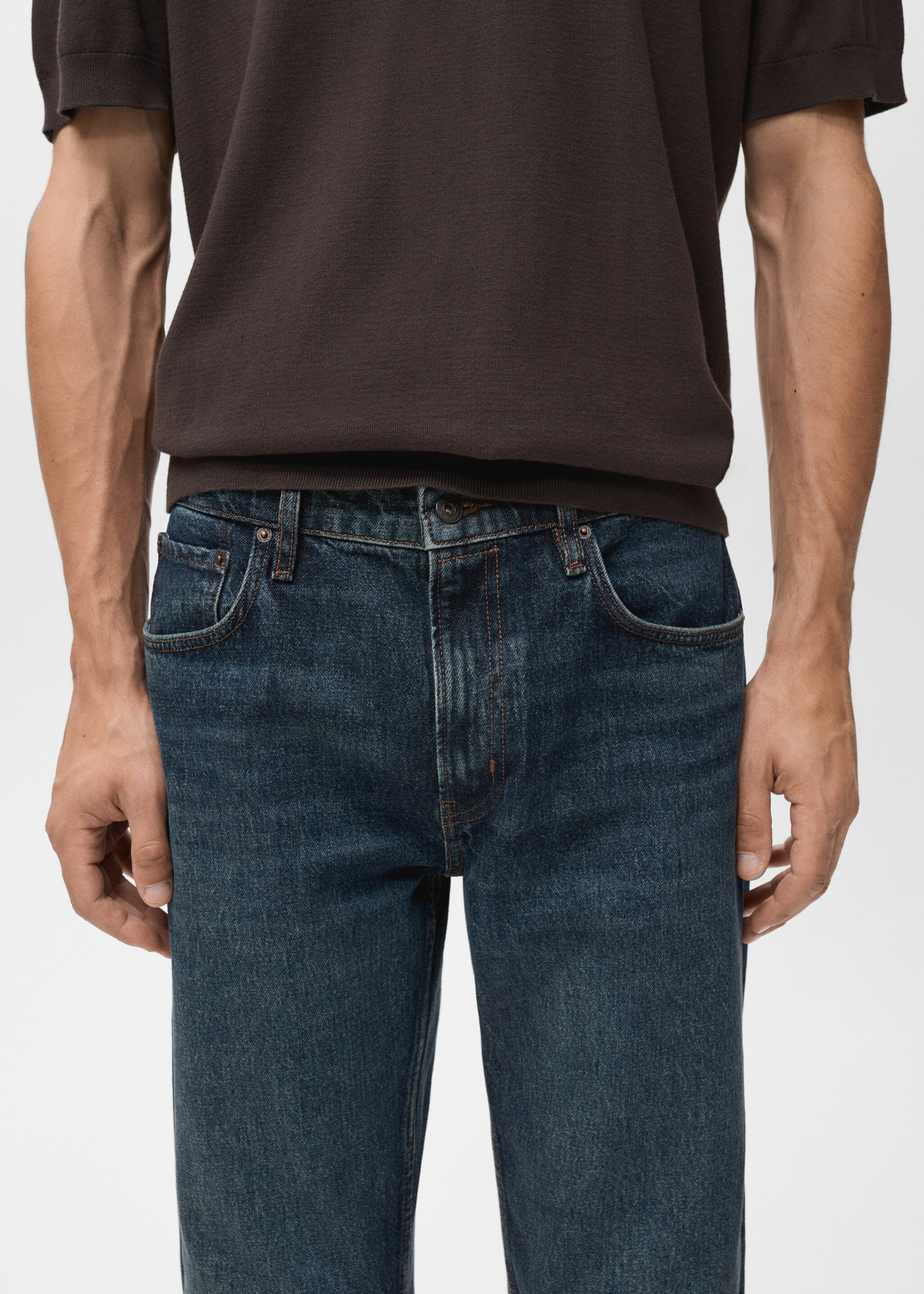 Moby straight-fit dark-wash jeans - Details of the article 1, Dark Blue. Ref: 17005152-00.
