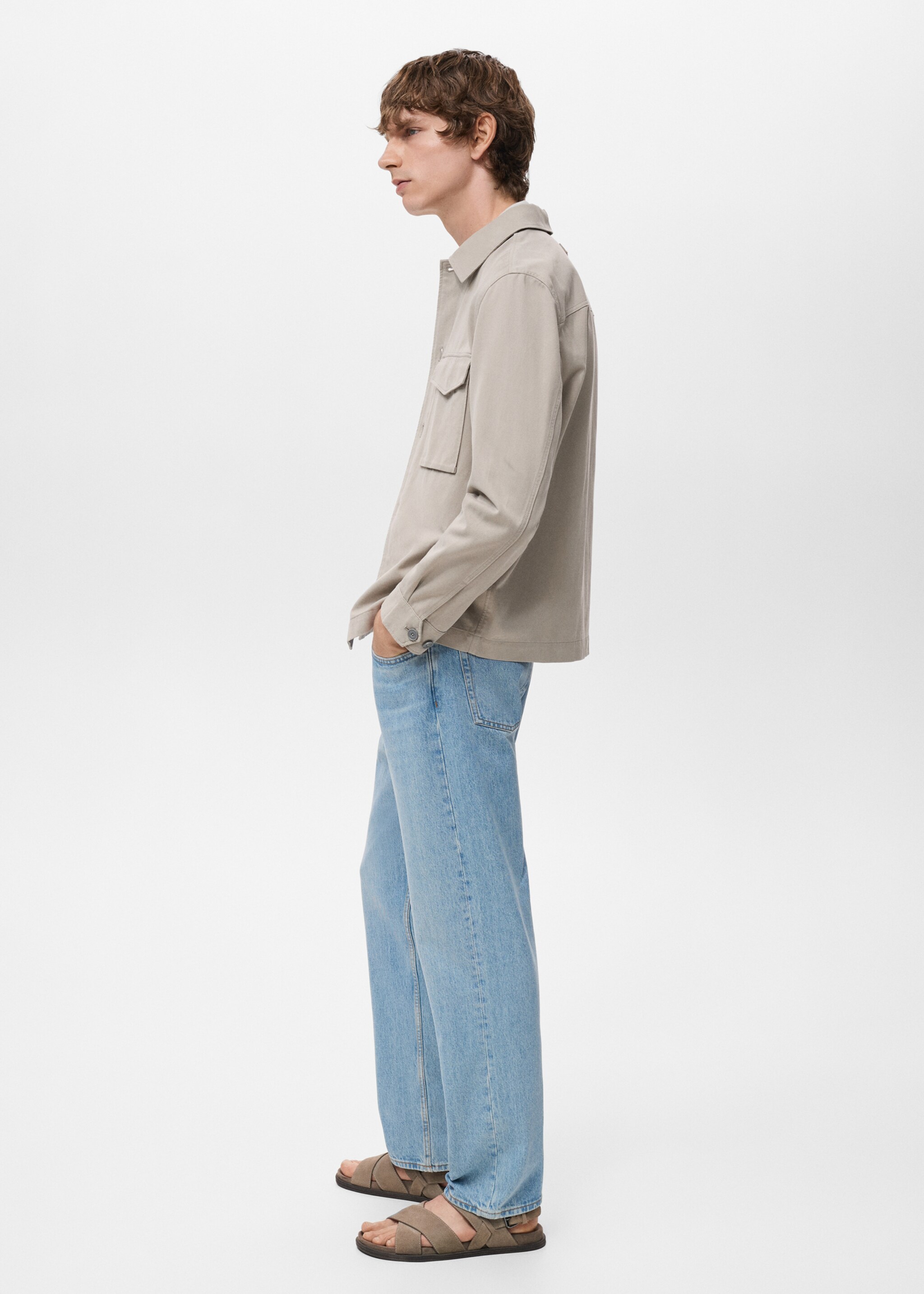 Moby straight-fit light-wash jeans - Details of the article 2, Medium Vintage Blue. Ref: 17005154-00.
