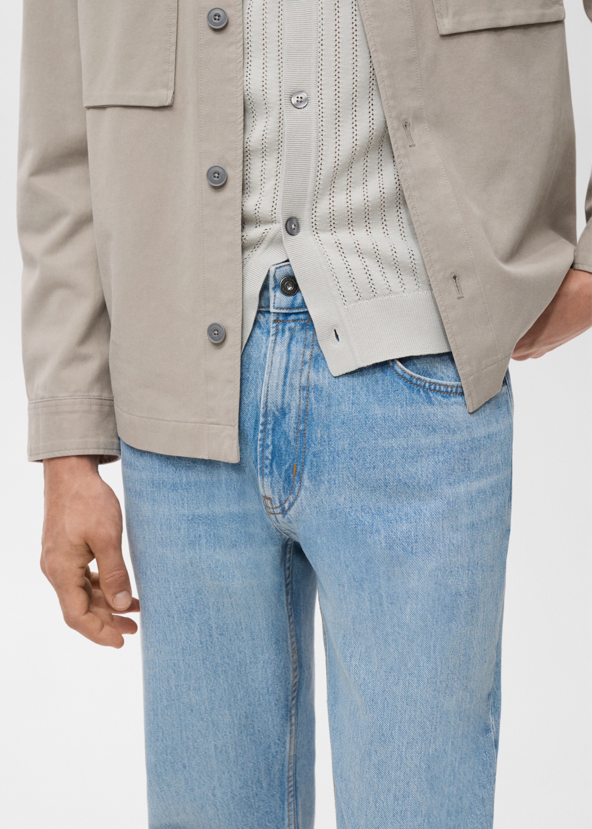 Moby straight-fit light-wash jeans - Details of the article 4, Medium Vintage Blue. Ref: 17005154-00.