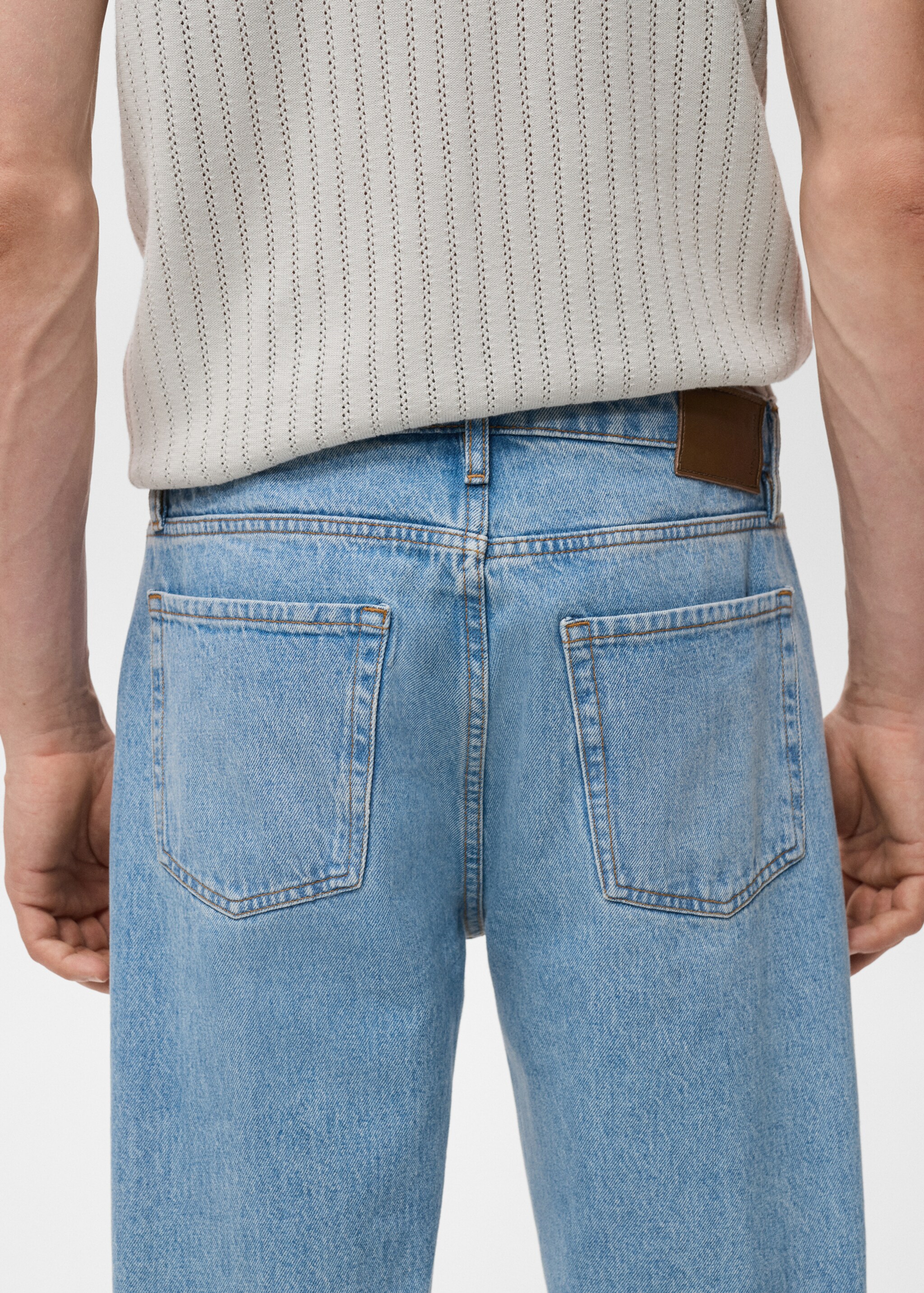 Moby straight-fit light-wash jeans - Details of the article 6, Medium Vintage Blue. Ref: 17005154-00.