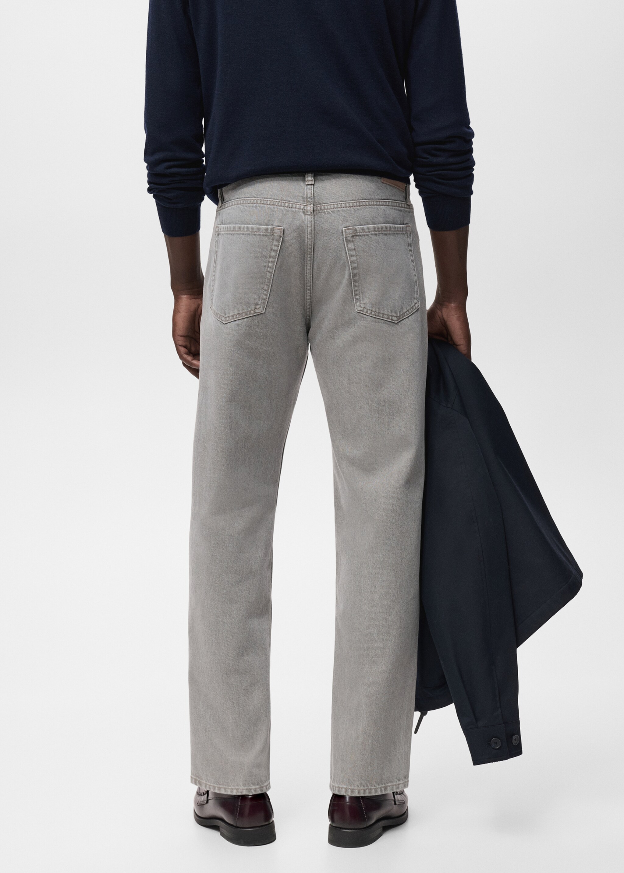 Jean Moby straight-fit - Verso de l’article, Gris denim. Ref: 17005155-00.