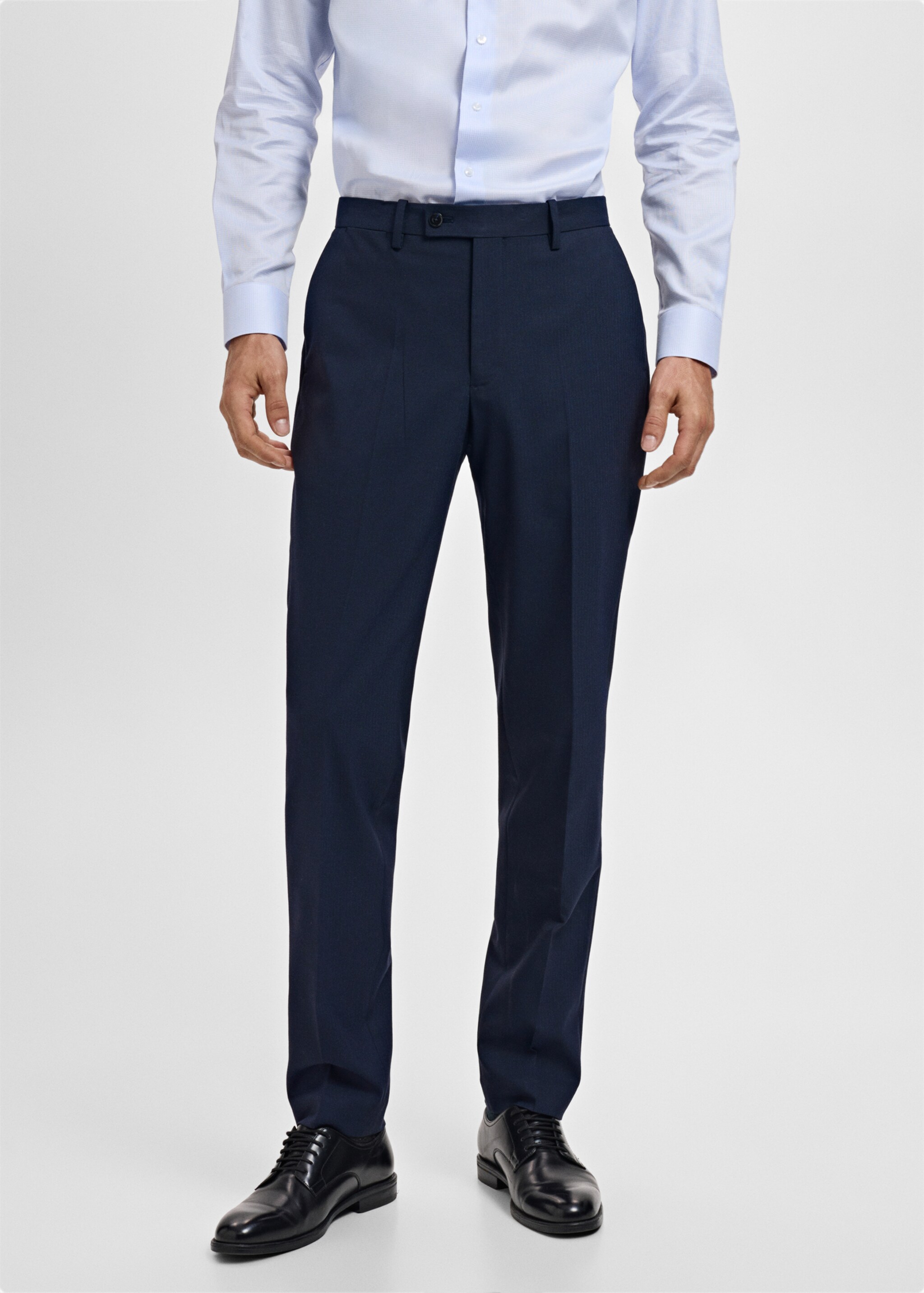 Pantalon costume Monaco slim-fit - Plan moyen, Bleu marine. Ref: 17005156-00.