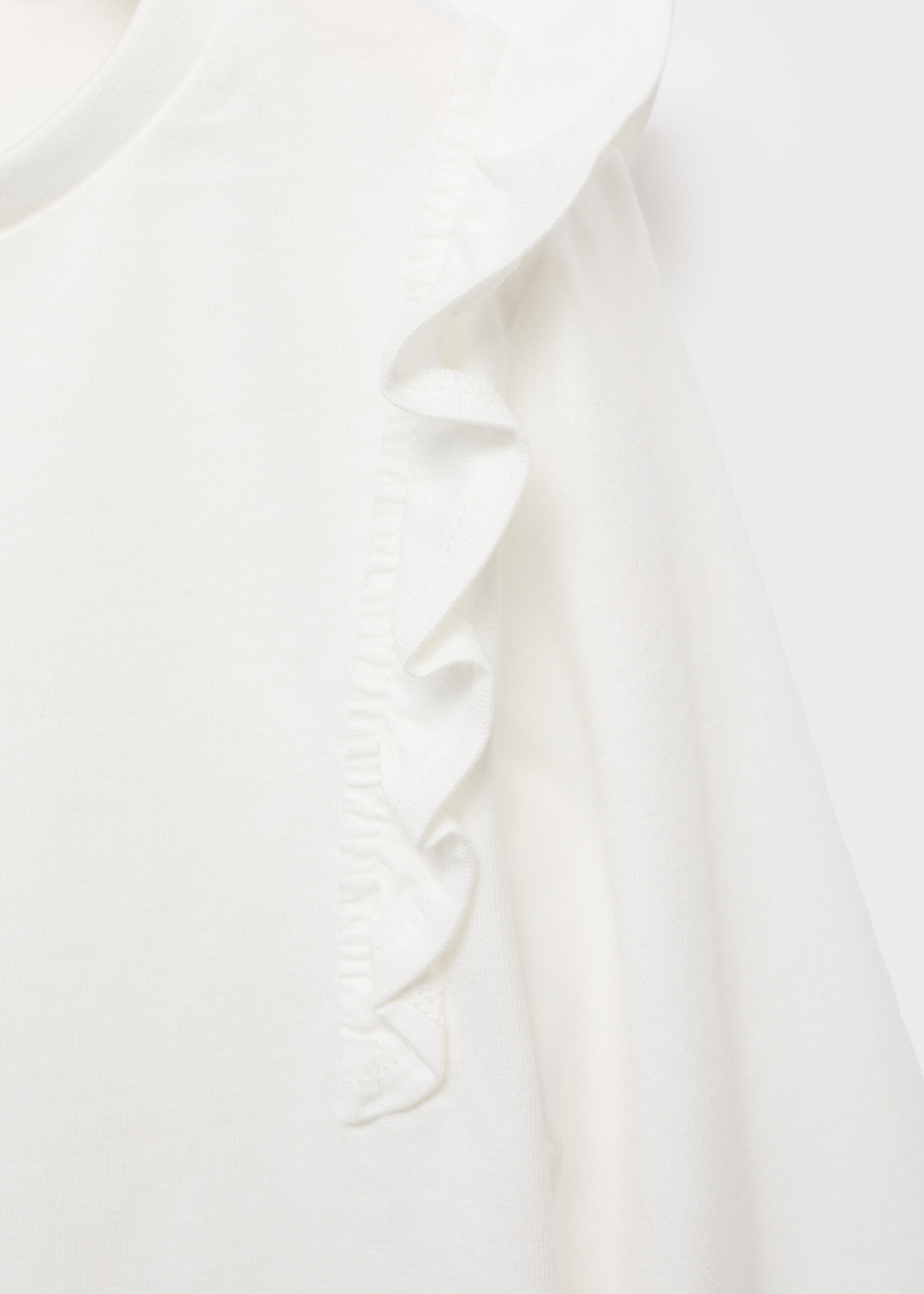 T-shirt en coton à volants - Détail de l'article 8, Blanc cassé. Ref: 17005164-00.