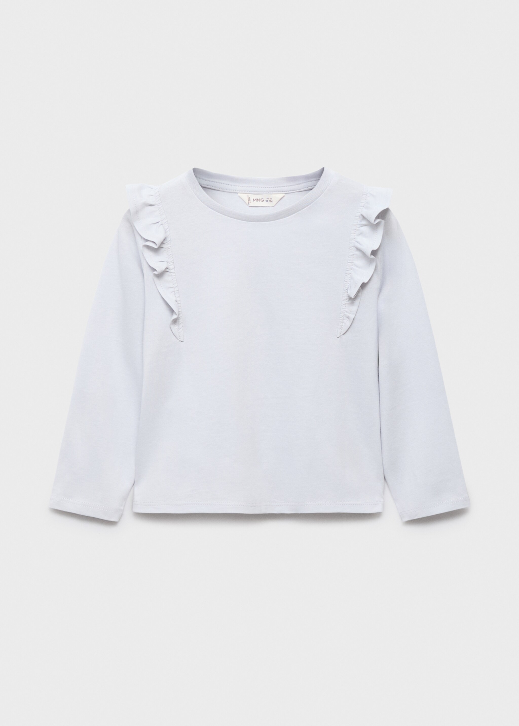T-shirt en coton à volants - Article sans modèle, Bleu ciel. Ref: 17005164-00.