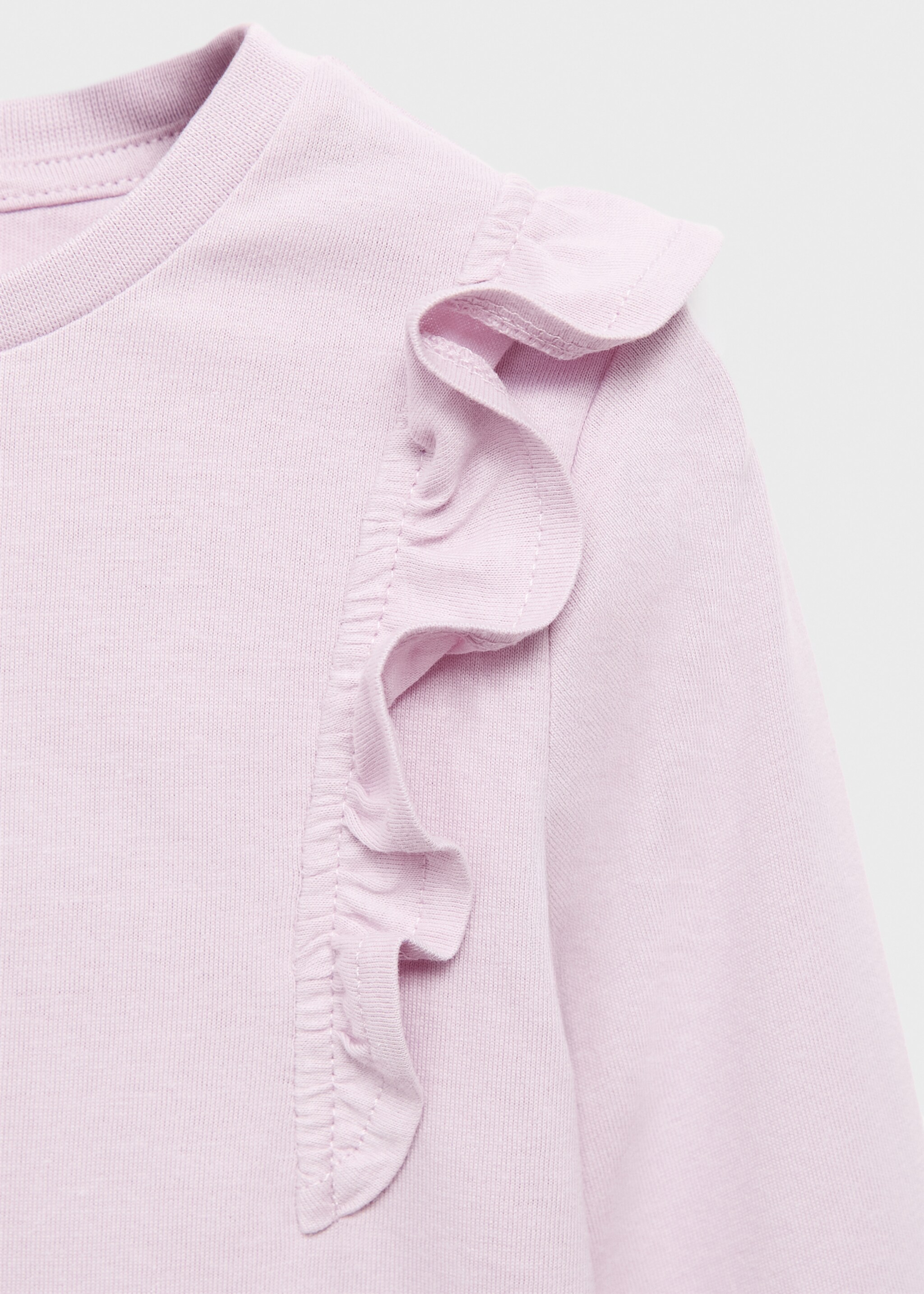 T-shirt en coton à volants - Détail de l'article 8, Violet clair/pastel. Ref: 17005164-00.