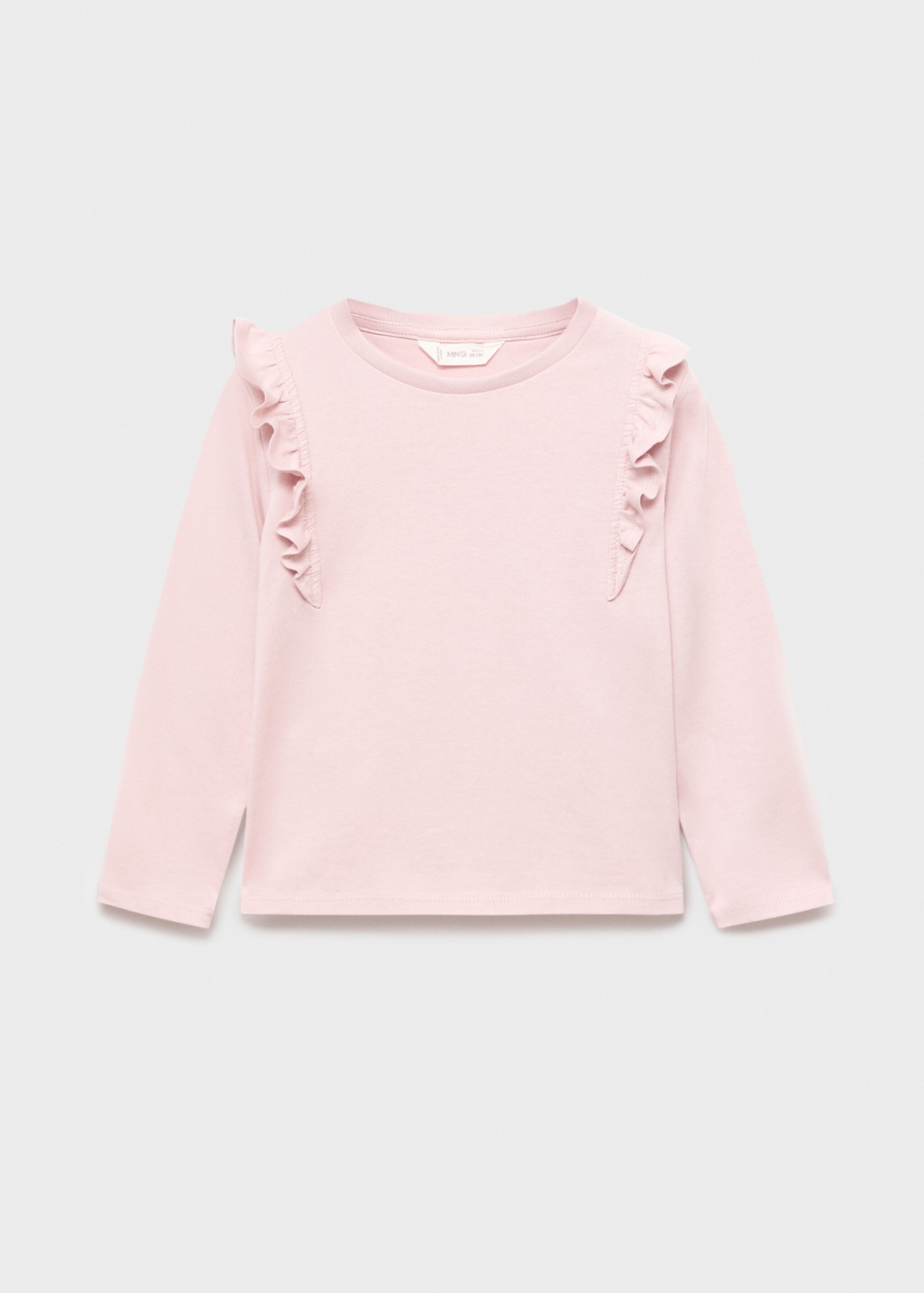 T-shirt en coton à volants - Article sans modèle, Rose. Ref: 17005164-00.
