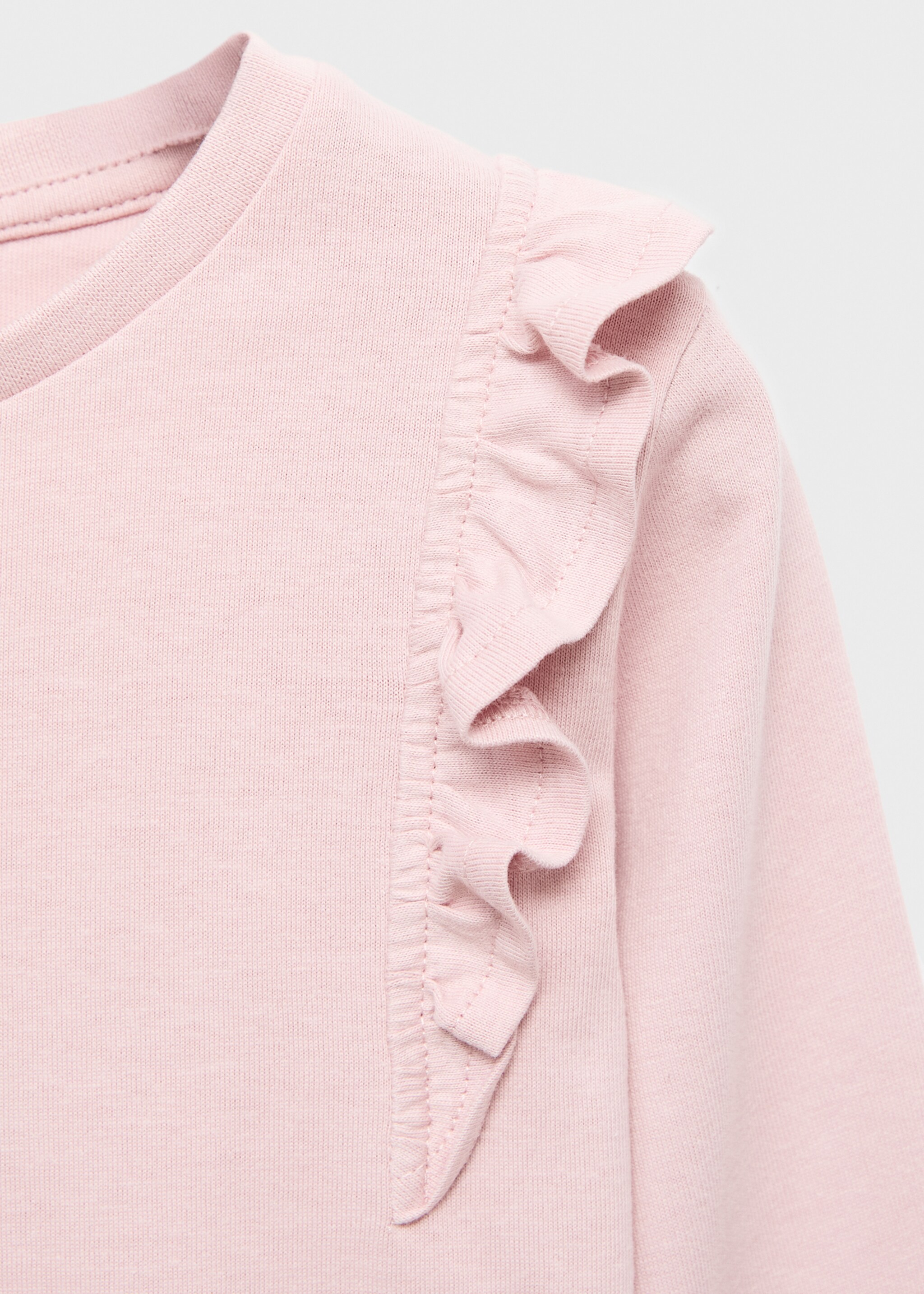 T-shirt en coton à volants - Détail de l'article 8, Rose. Ref: 17005164-00.