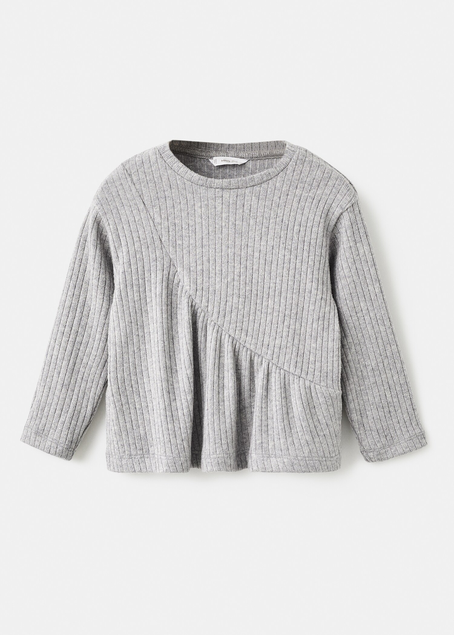 Ribbed ruffle T-shirt - منتج دون نموذج