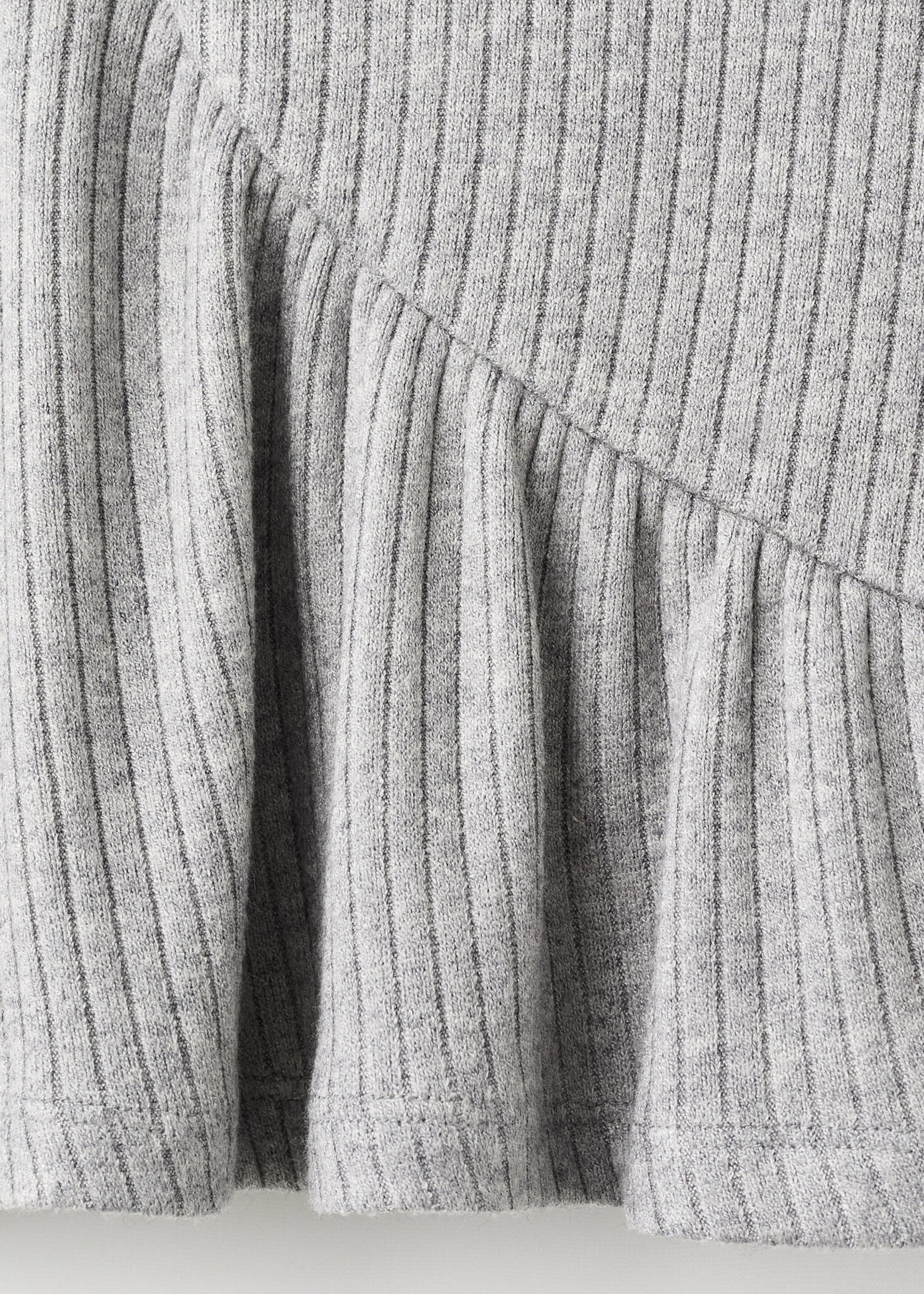 Ribbed ruffle T-shirt - تفاصيل المنتج 8, رمادي أرجواني متوسط. Ref: 17005166-00.