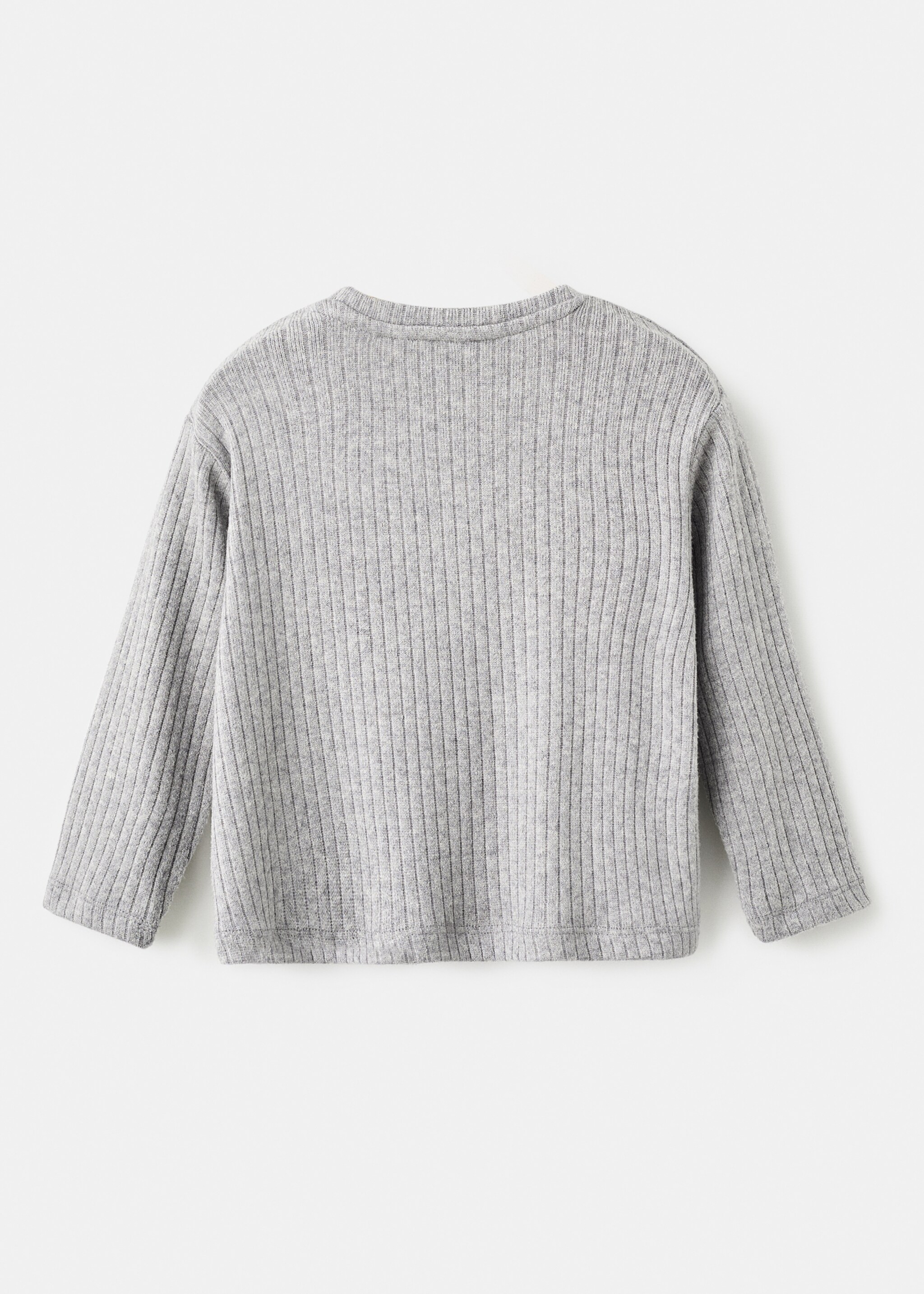 Ribbed ruffle T-shirt - الجهة الخلفية للمنتج, رمادي أرجواني متوسط. Ref: 17005166-00.
