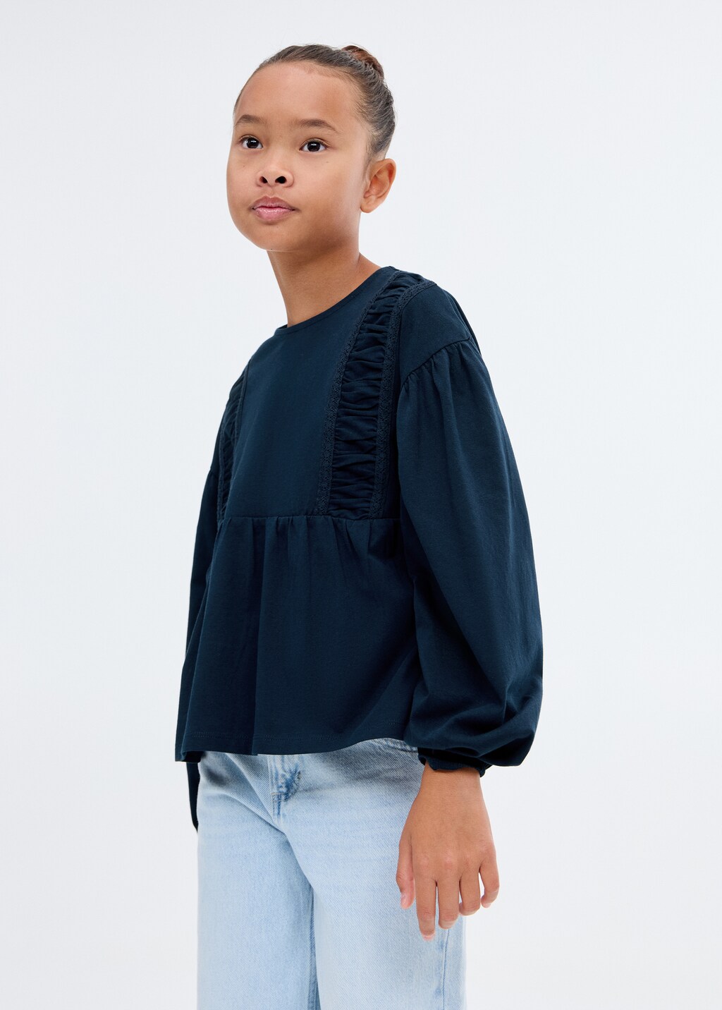 トップス Ida T-shirt black mango Metallic logo T-shirt - Women | MANGO China