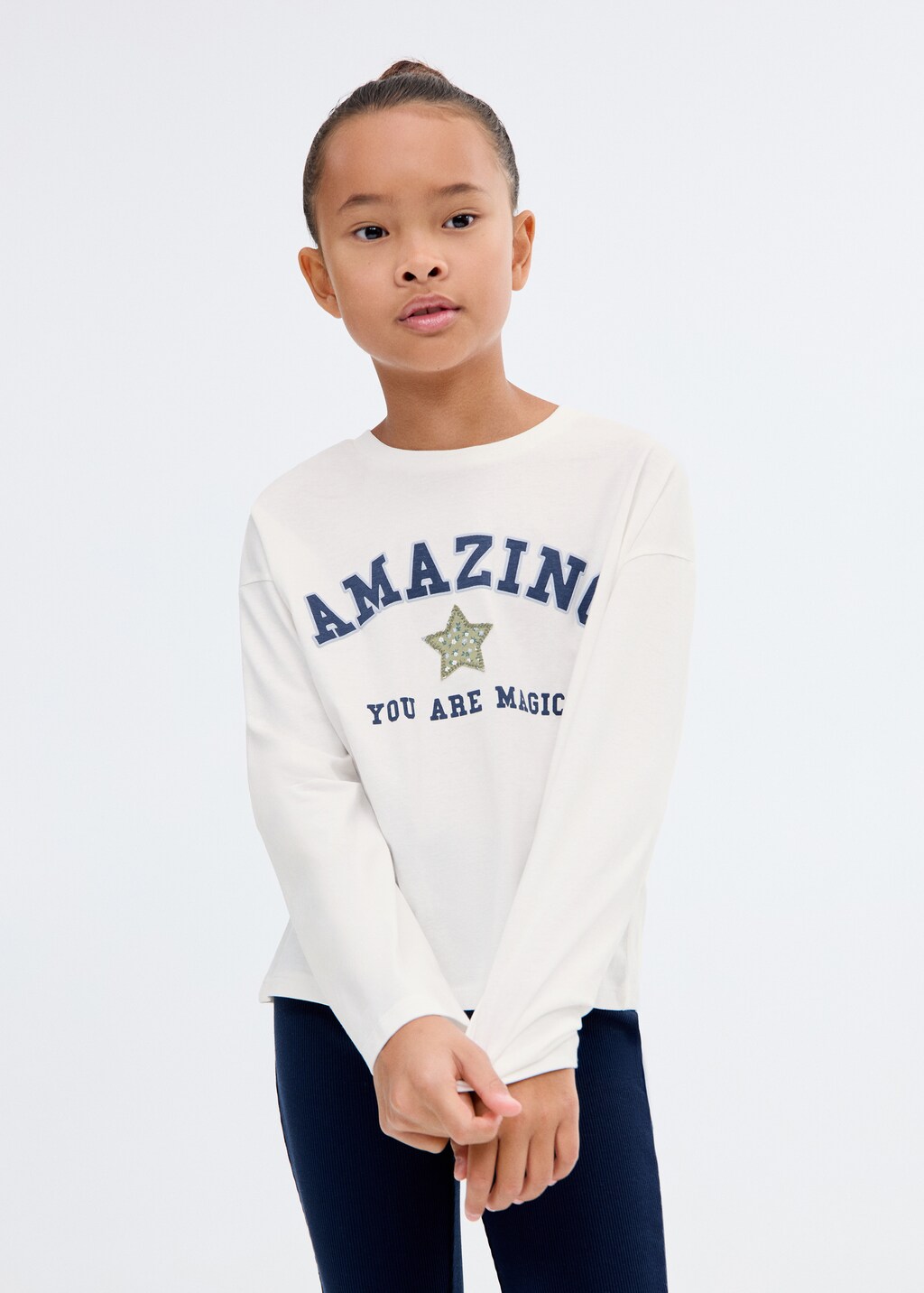 Embroidered printed T-shirt