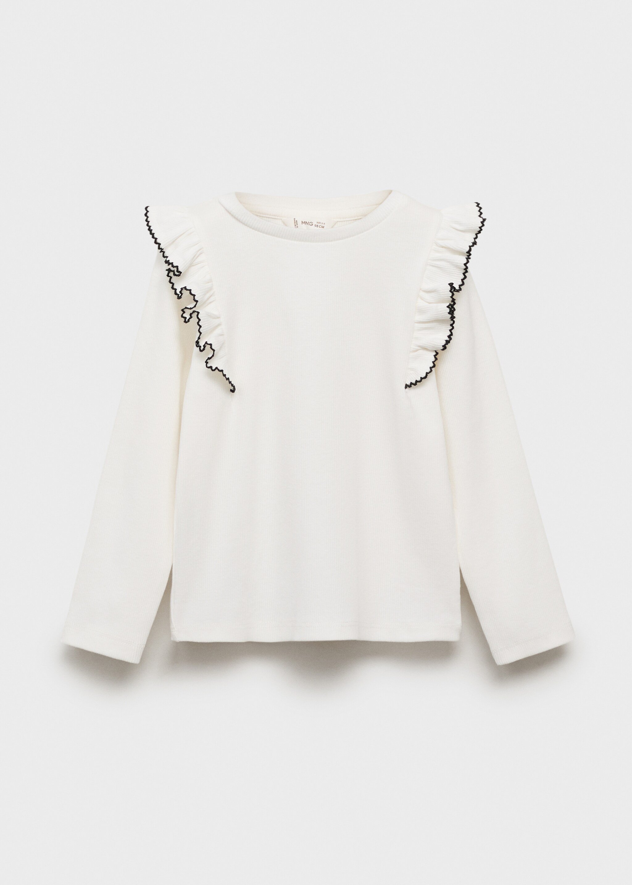 T-shirt canelada com folhos - Artigo sem modelo
